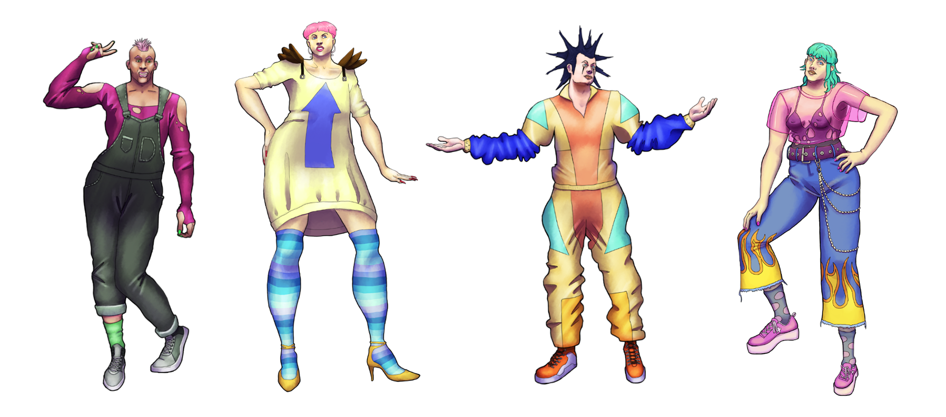 cute, confident, challenger, stand'n'pretty