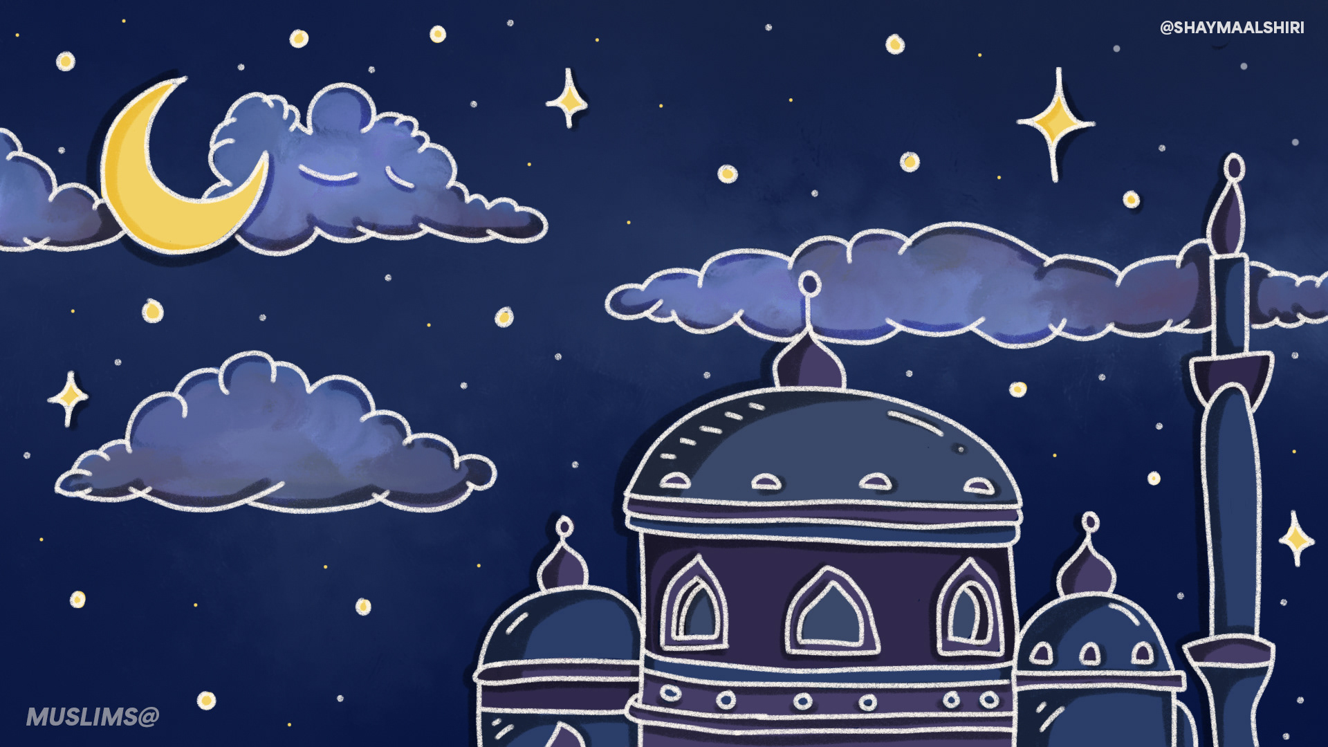 This zoom background was inspired by Taraweeh prayer. A congregational prayer performed by Muslims every night in Ramadan.