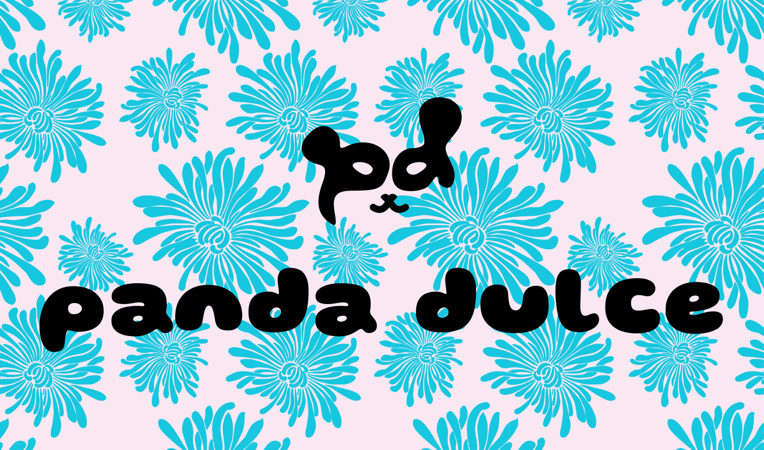 panda dulce Logomark over pattern