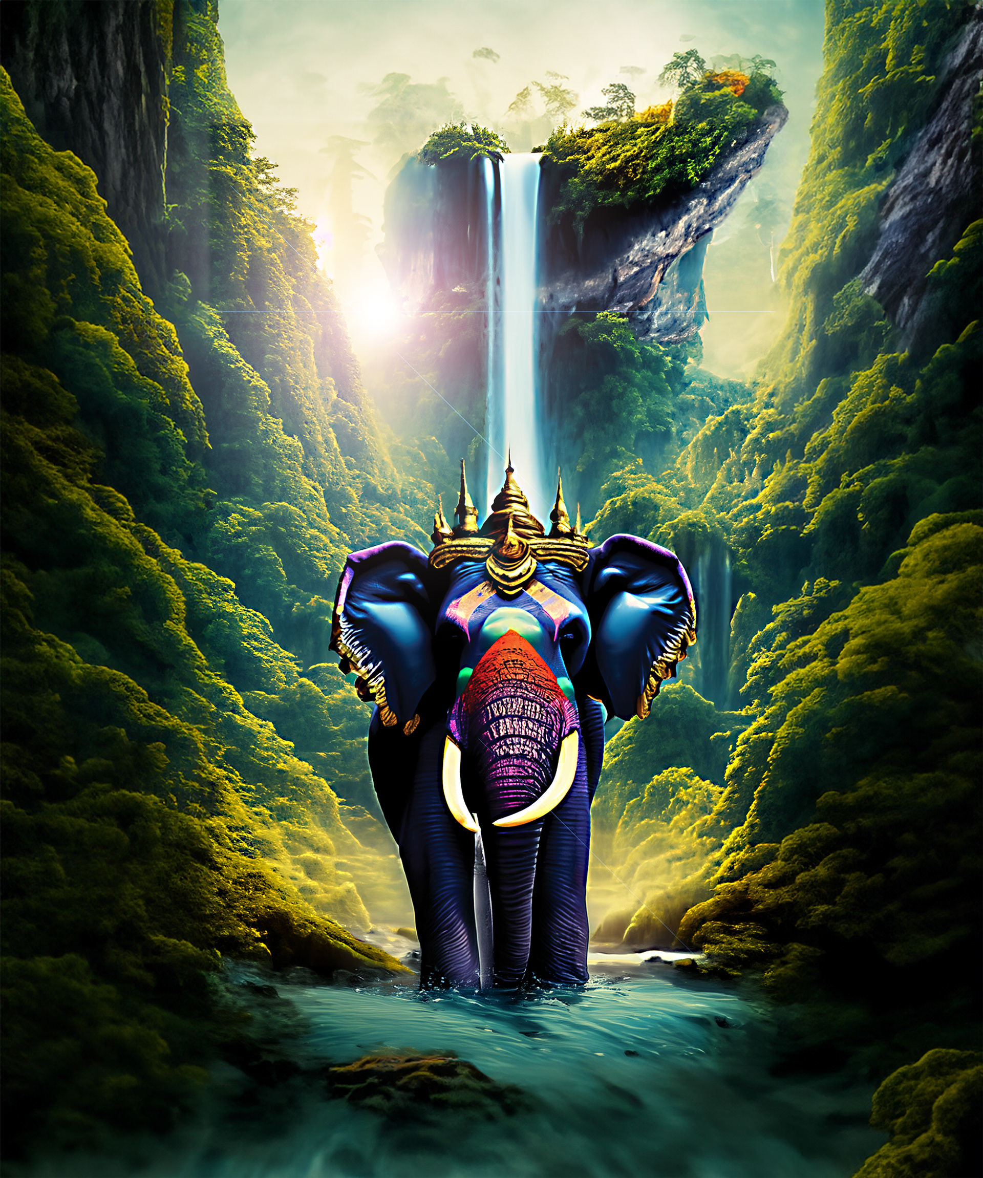 Dasara Gin Elephant Illustration and AI