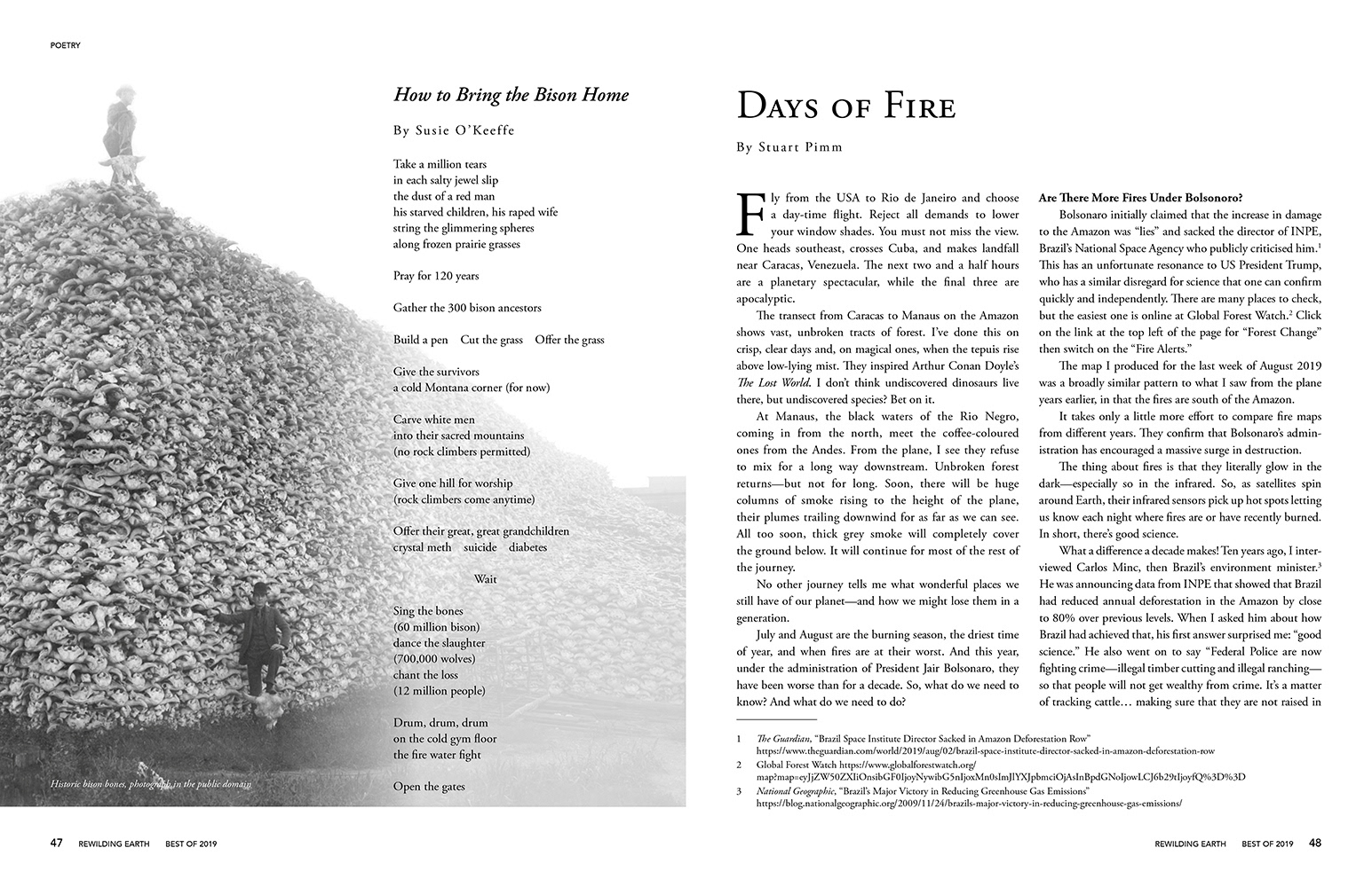 Split spread with poetry and start of article