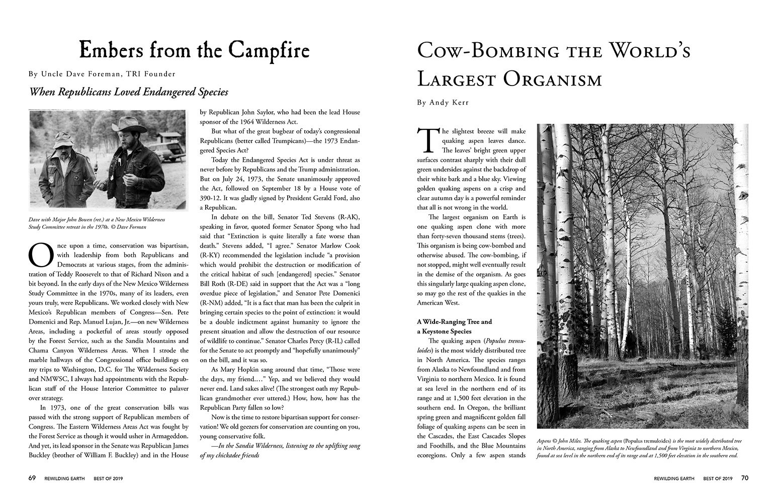 Spread with two articles