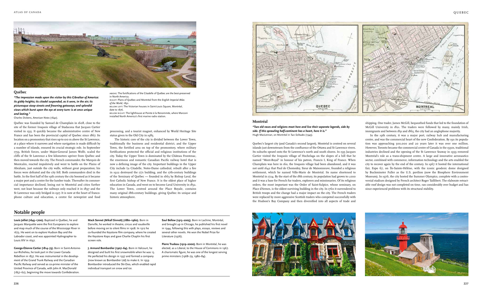 Page spread with historical maps