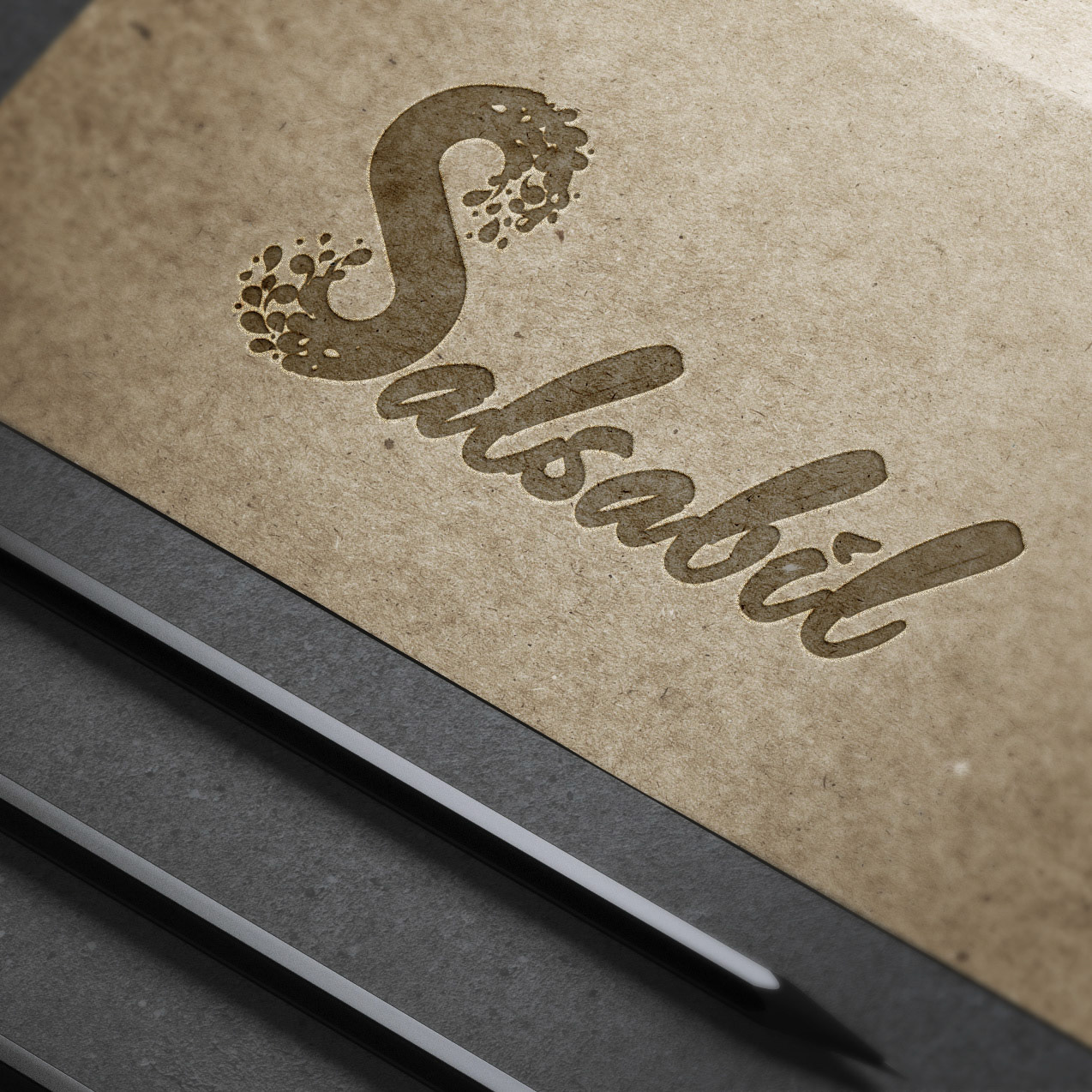 Blank branding elements isolated on dark background
