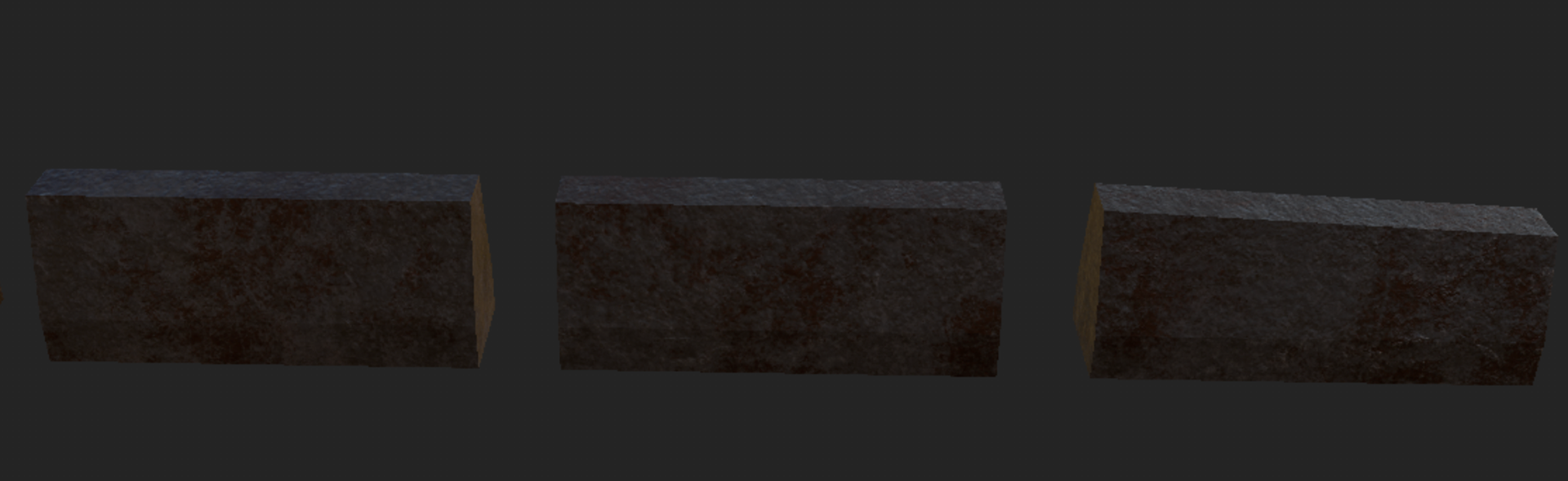 Partially rusted stone barriers