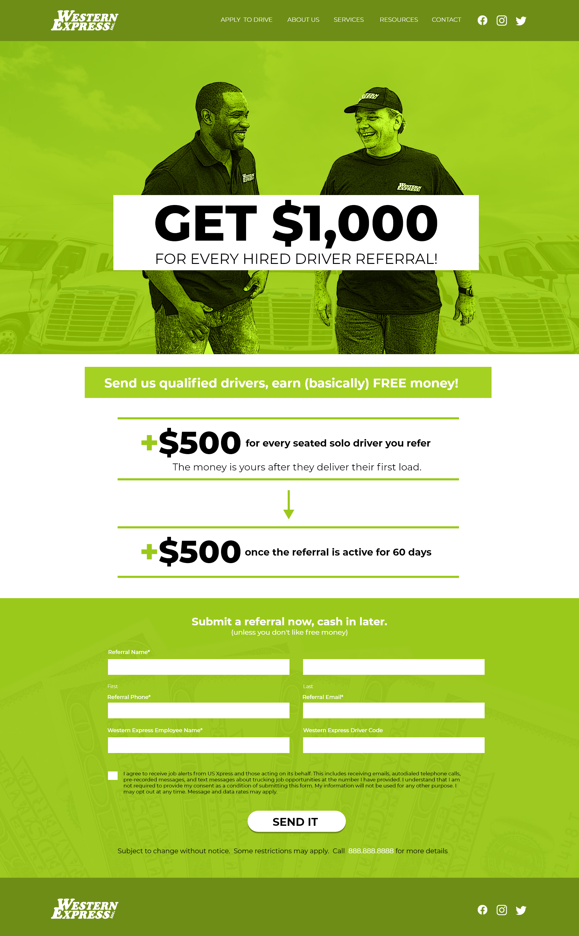 Driver Referral Program Lander