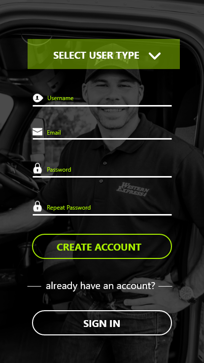 Western Express Mobile App UI Design