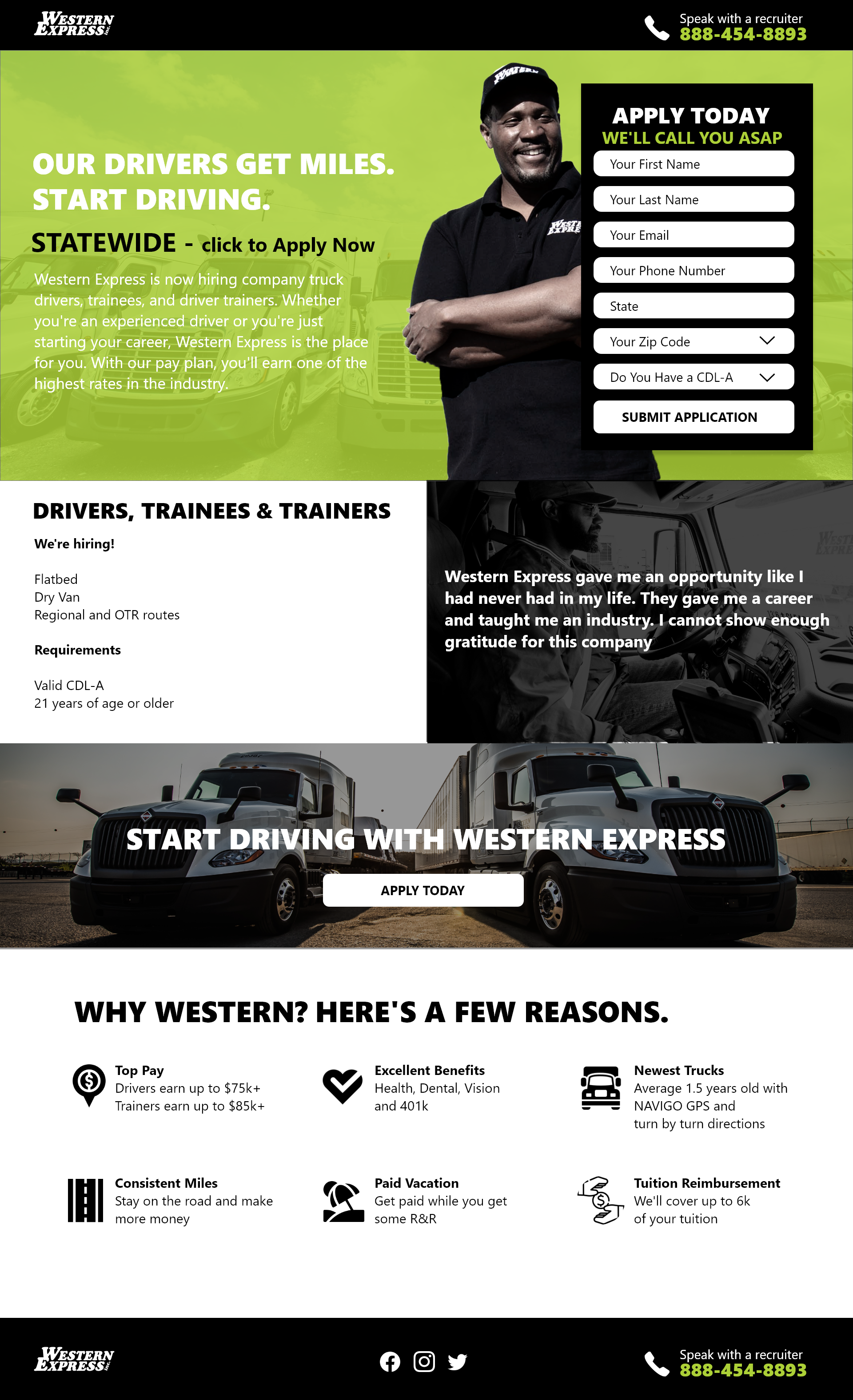 Recruitment Landing Page Desktop Layout