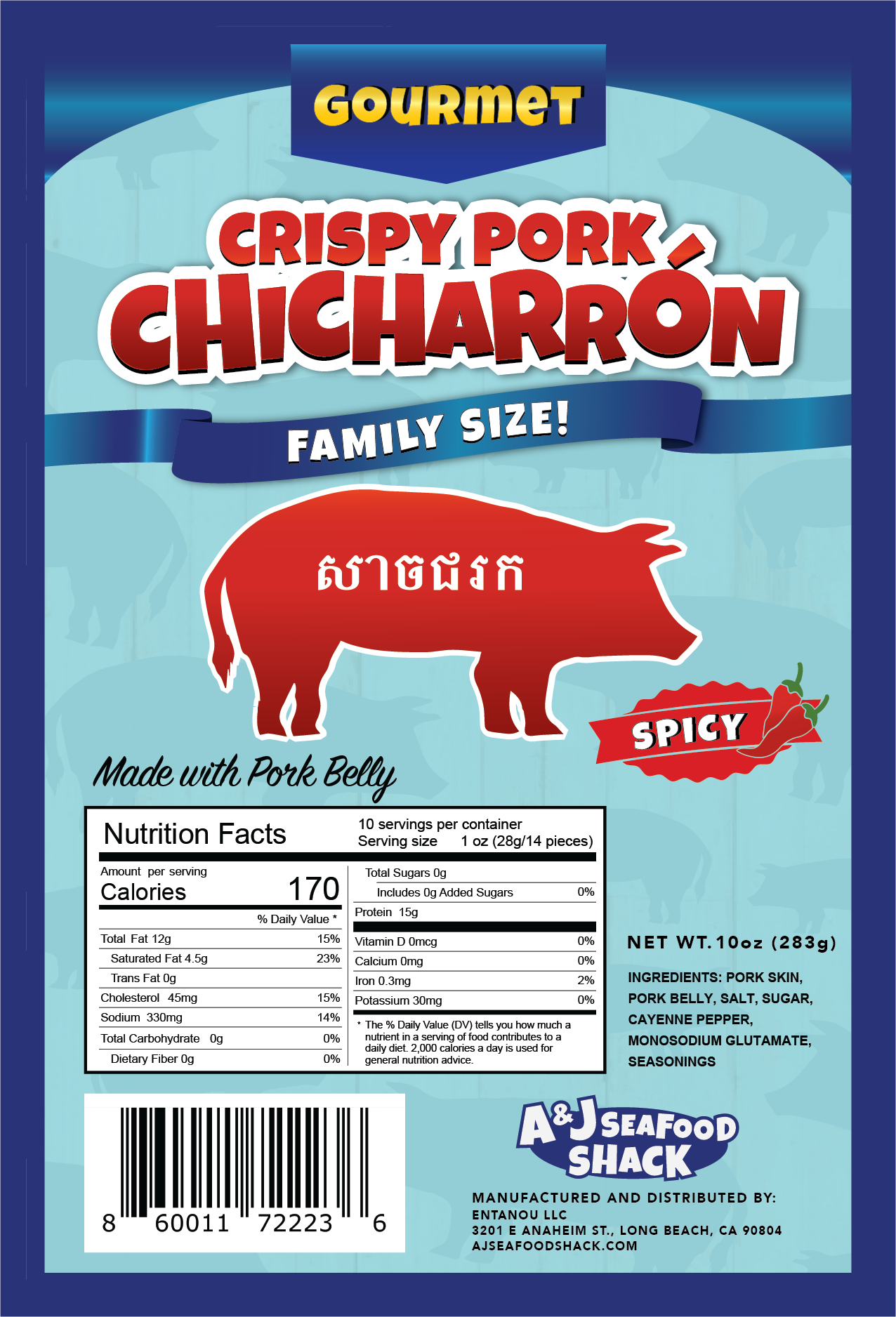 Retail ready label design for local restaurant