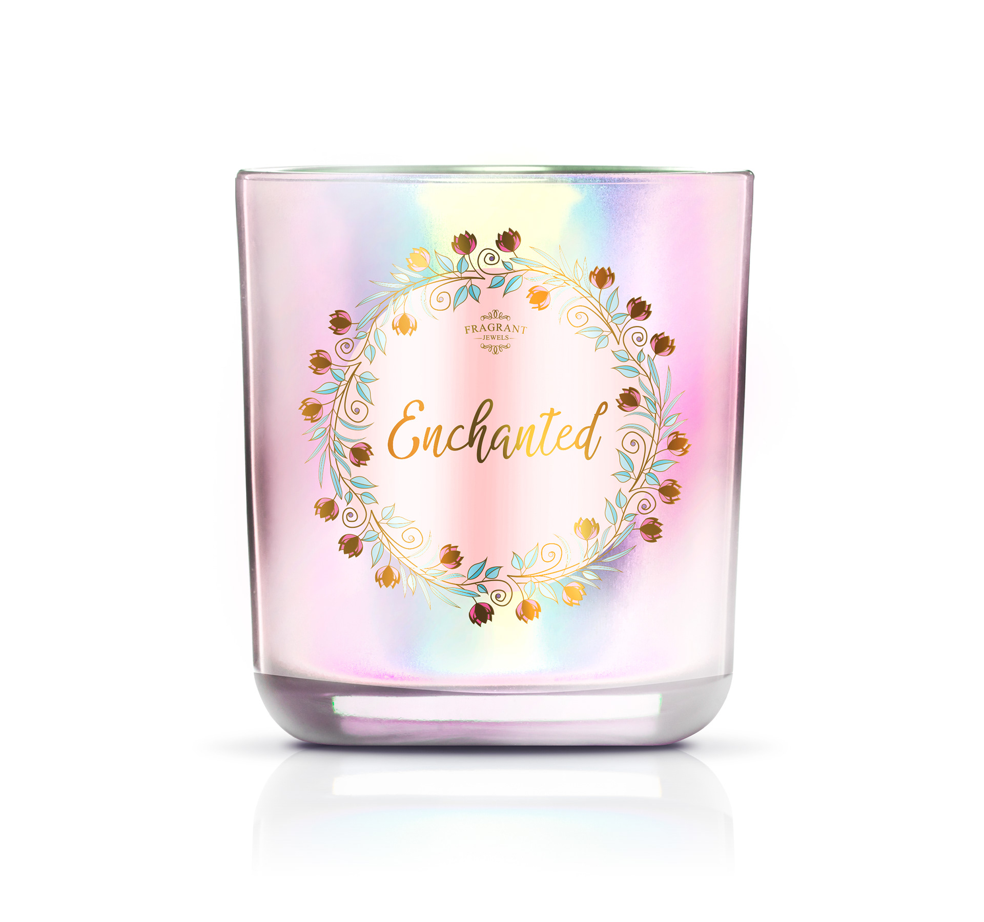 Gold foil candle label design for new collection