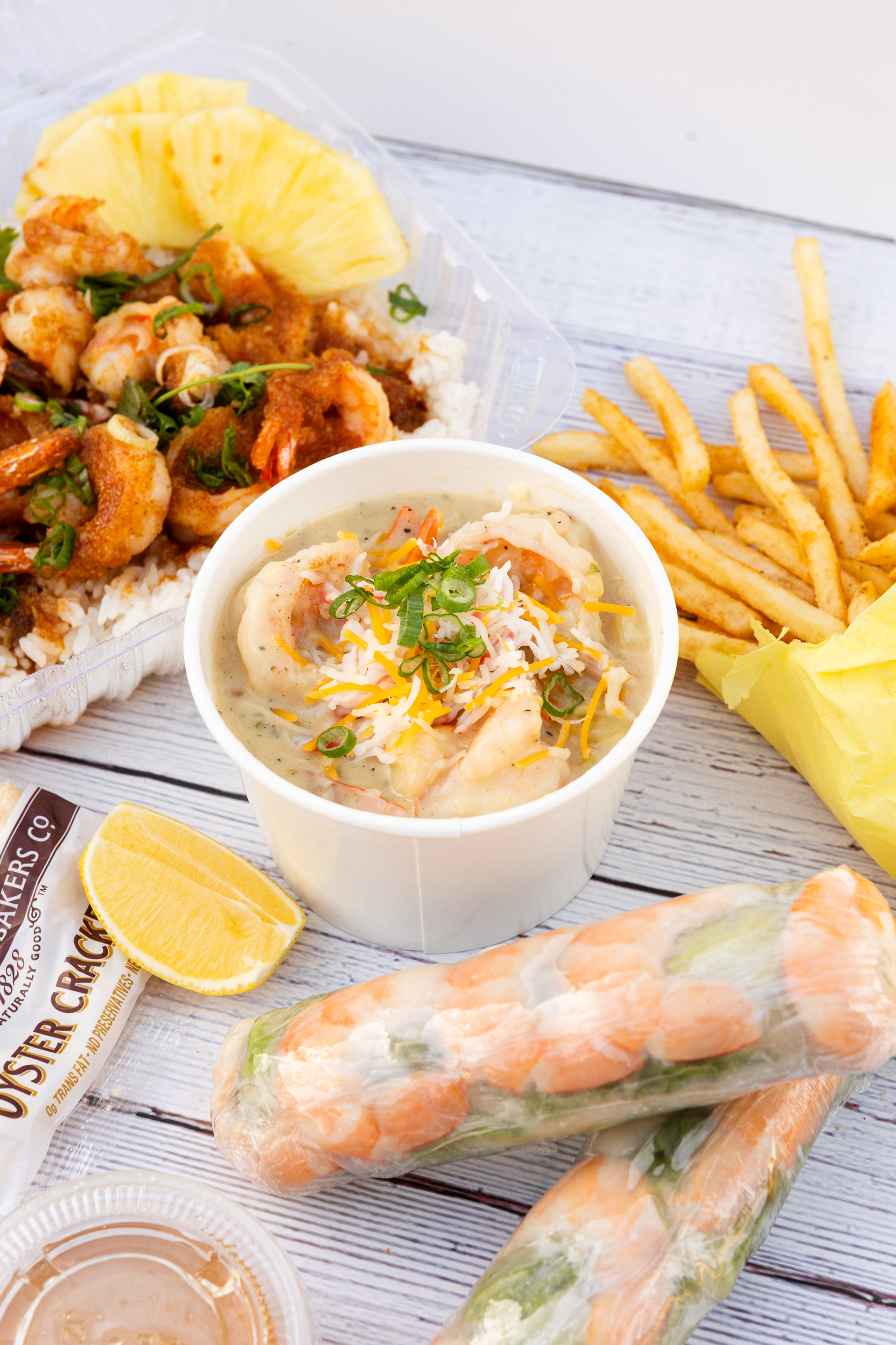 Lifestyle food photography for local seafood restaurant.