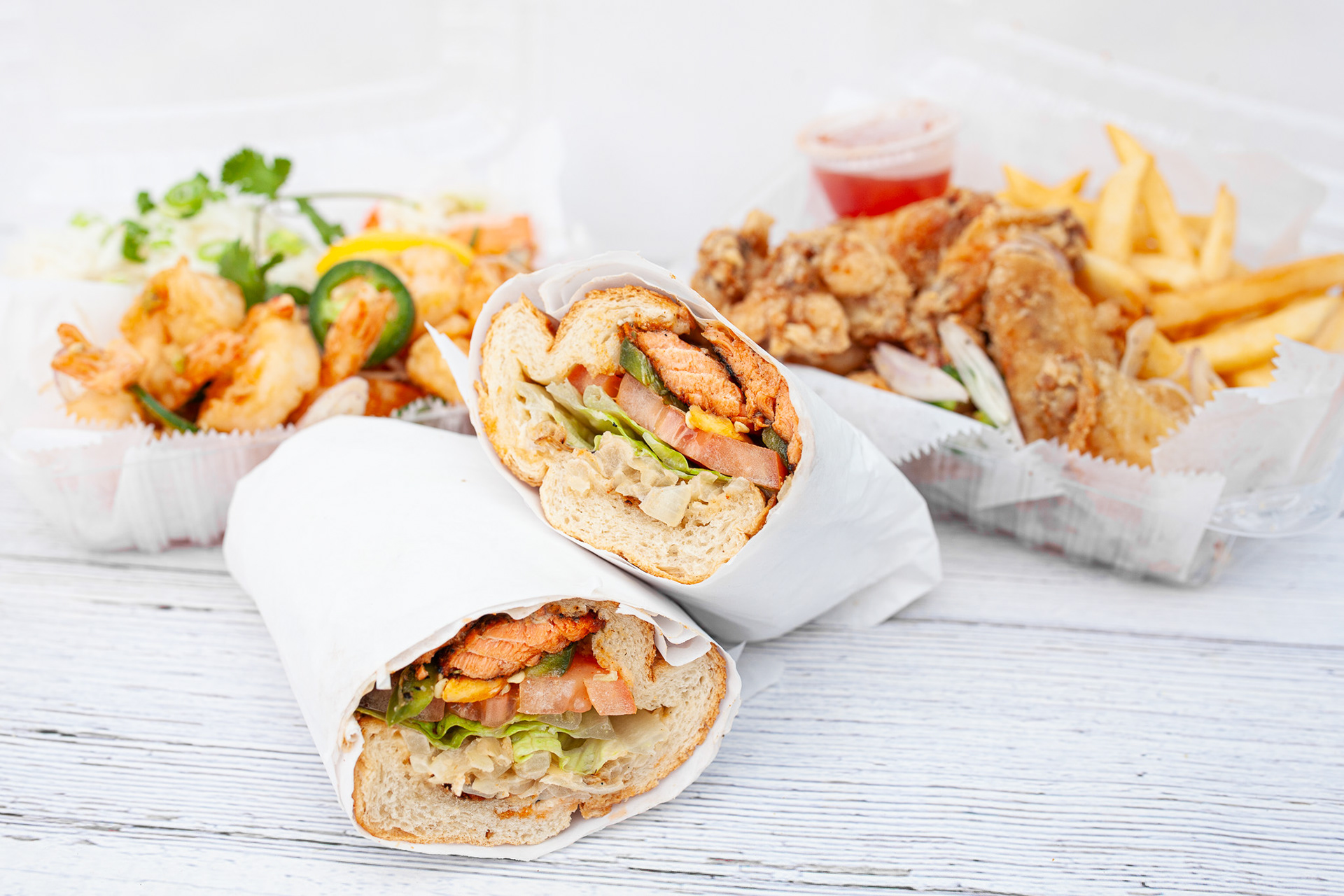 Lifestyle food photography for local seafood restaurant.