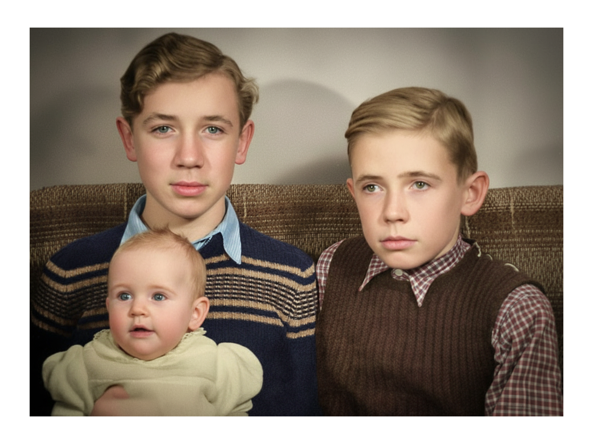 Syskontrion Rolf, Kent och lillan Brita. (Farfars stavning av Brita – är den kvar än idag?)