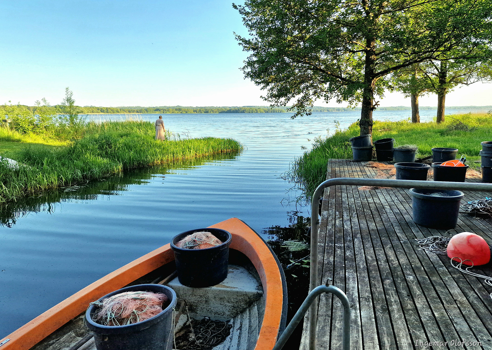 Ingemar Olofsson, Bilden är tagen i Hörby kommun. Från bryggan på Adolfssons fisk i Fulltofta. (Med tillåtelse). En fiskeplats i Ringsjön med tradition och generationsfiske.