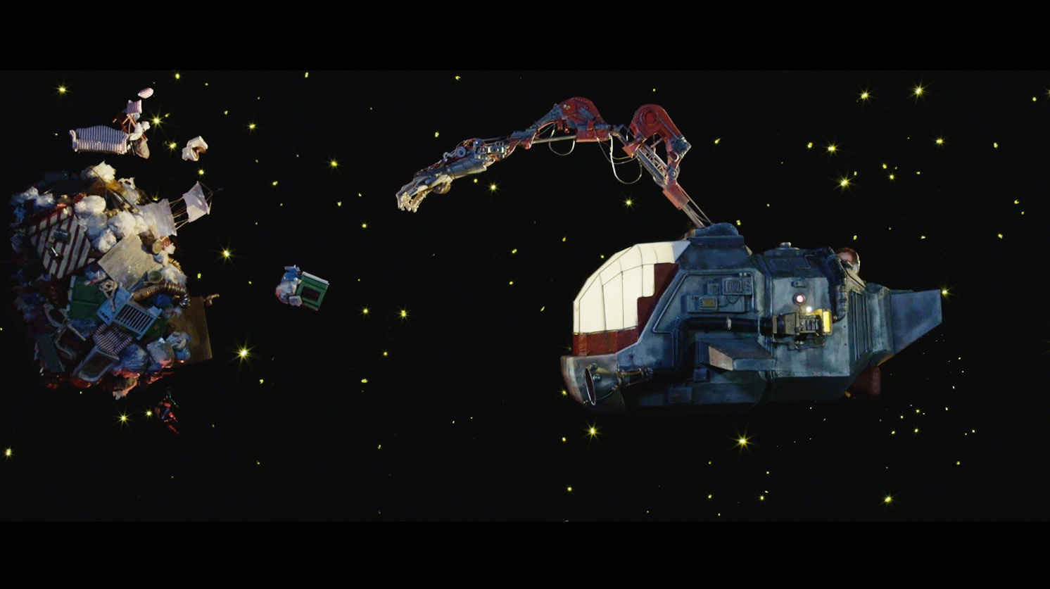 Spaceships catching some human made space trash