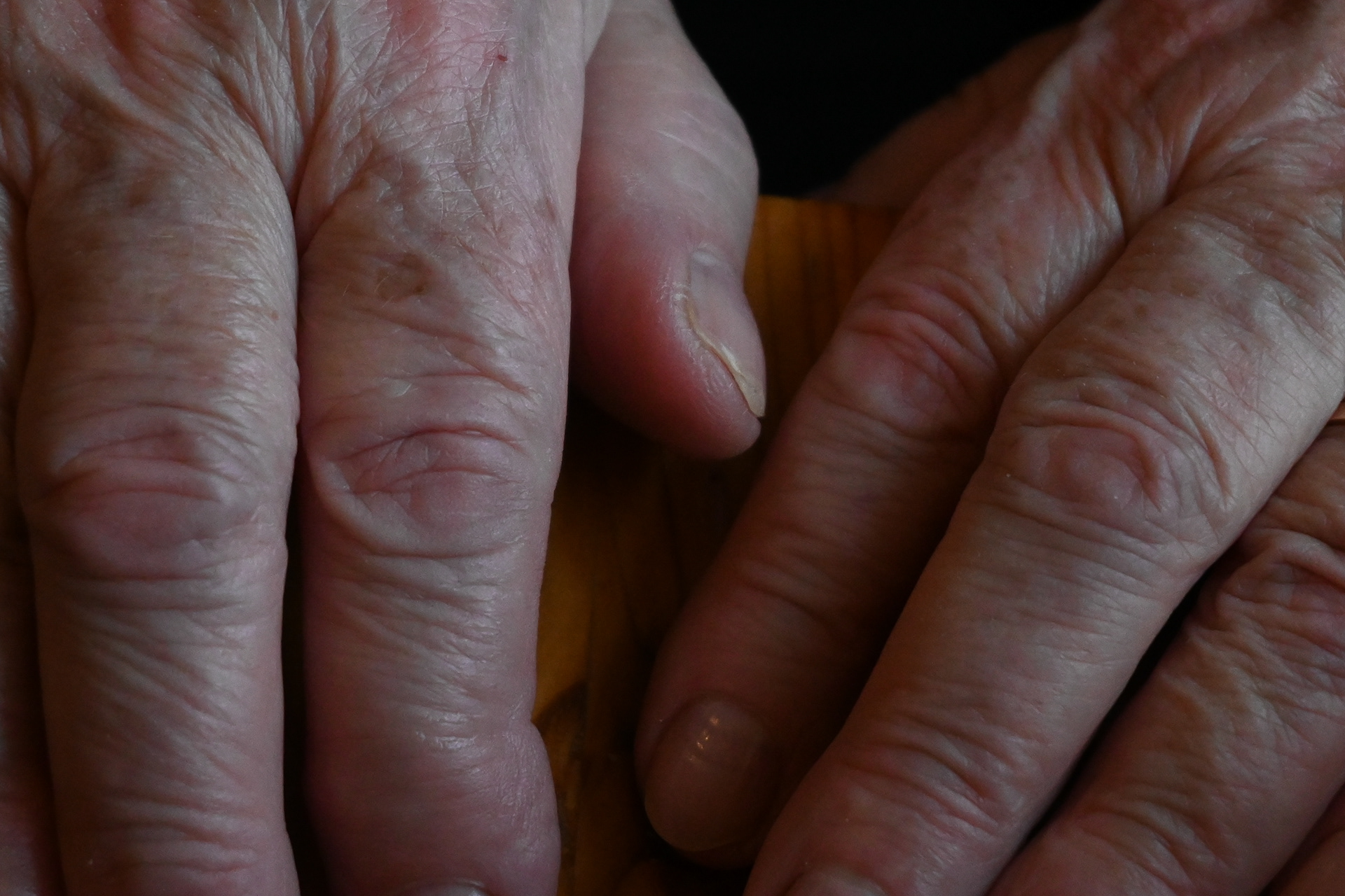 My mother's  hardworking hands