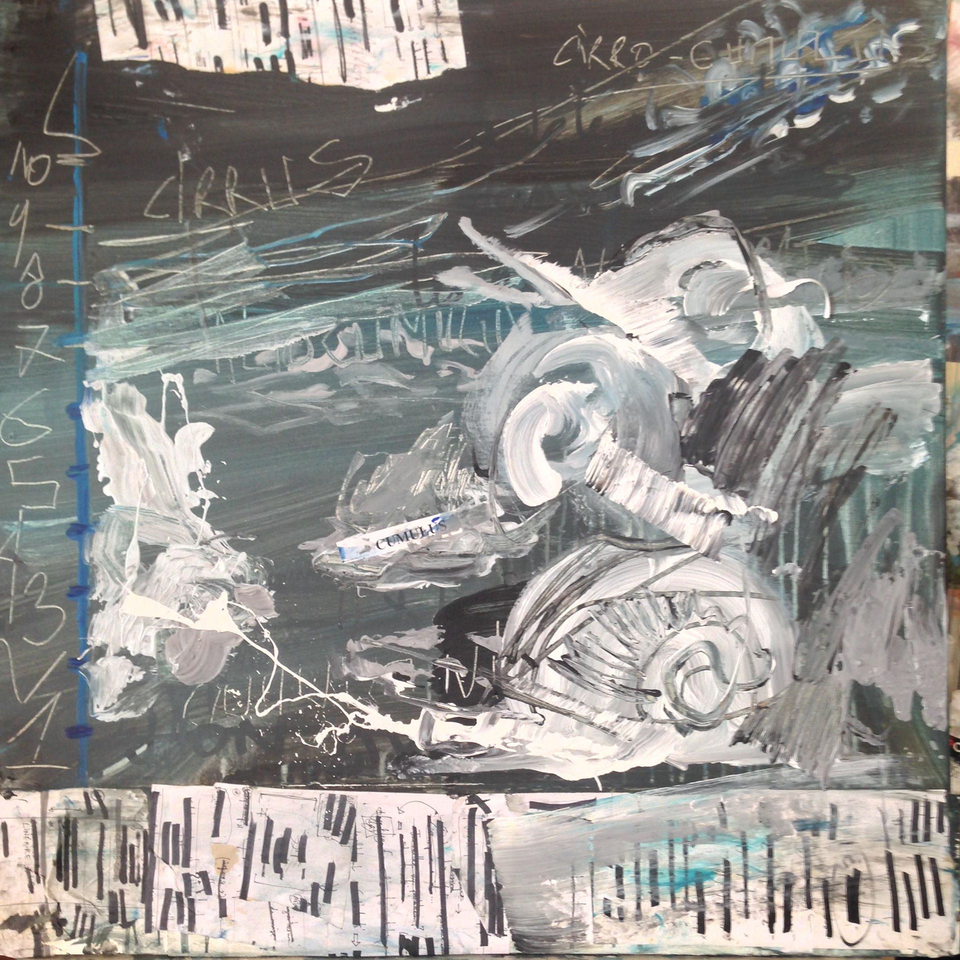 Acrylique, collage sur toile - 100x100cm
