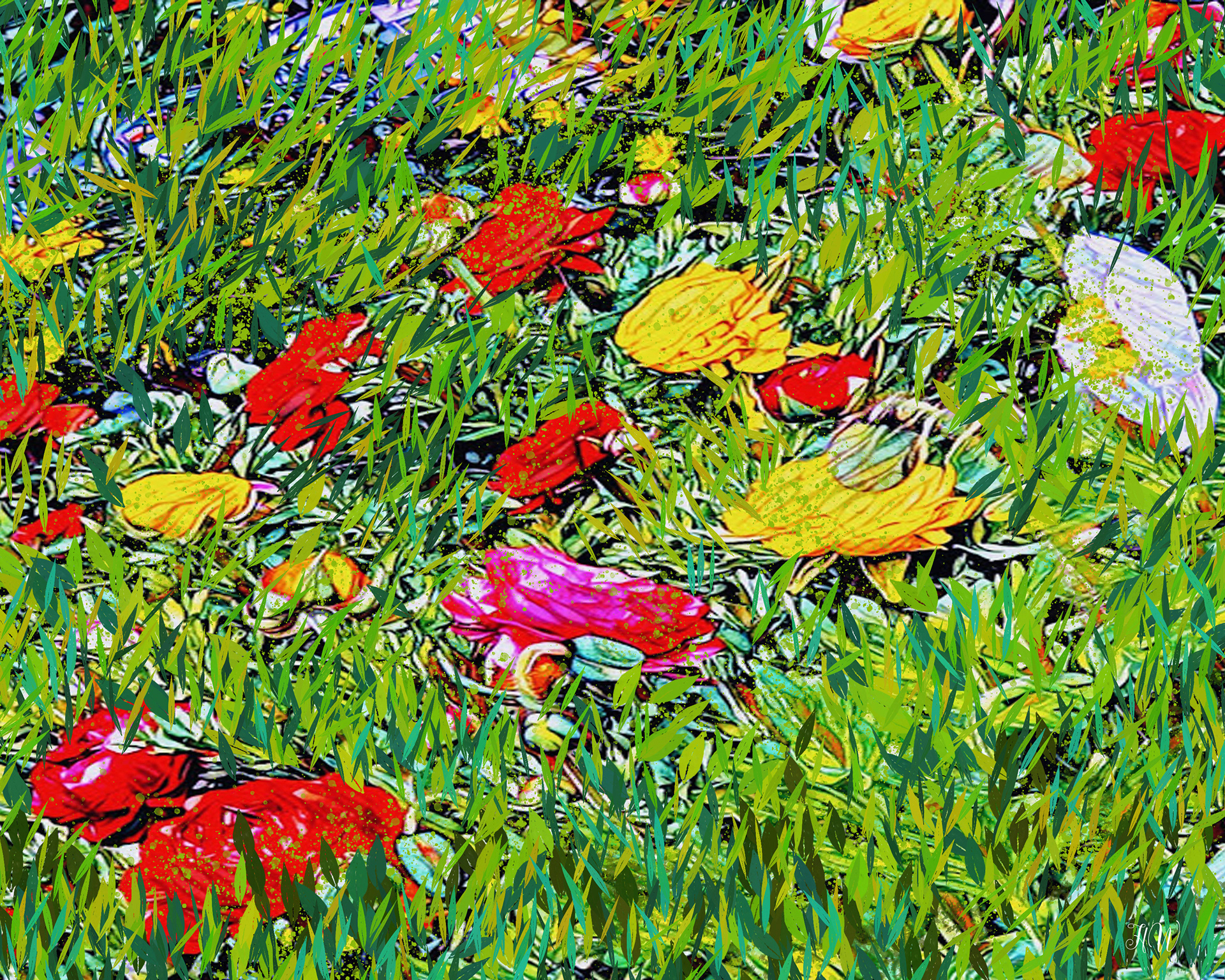 Poppy Fields - digitally enhanced garden image 