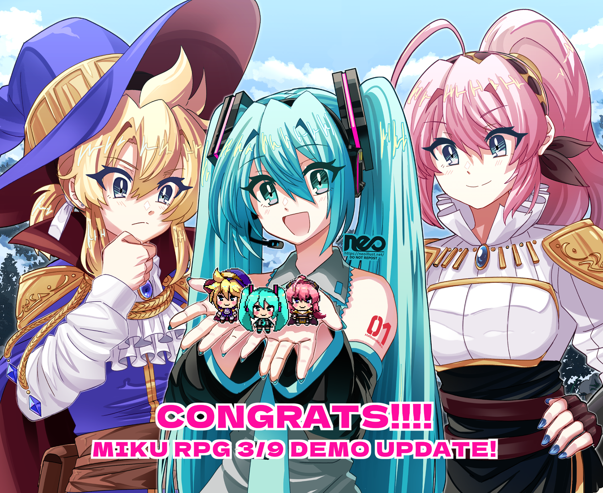 Miku RPG fan game illustration