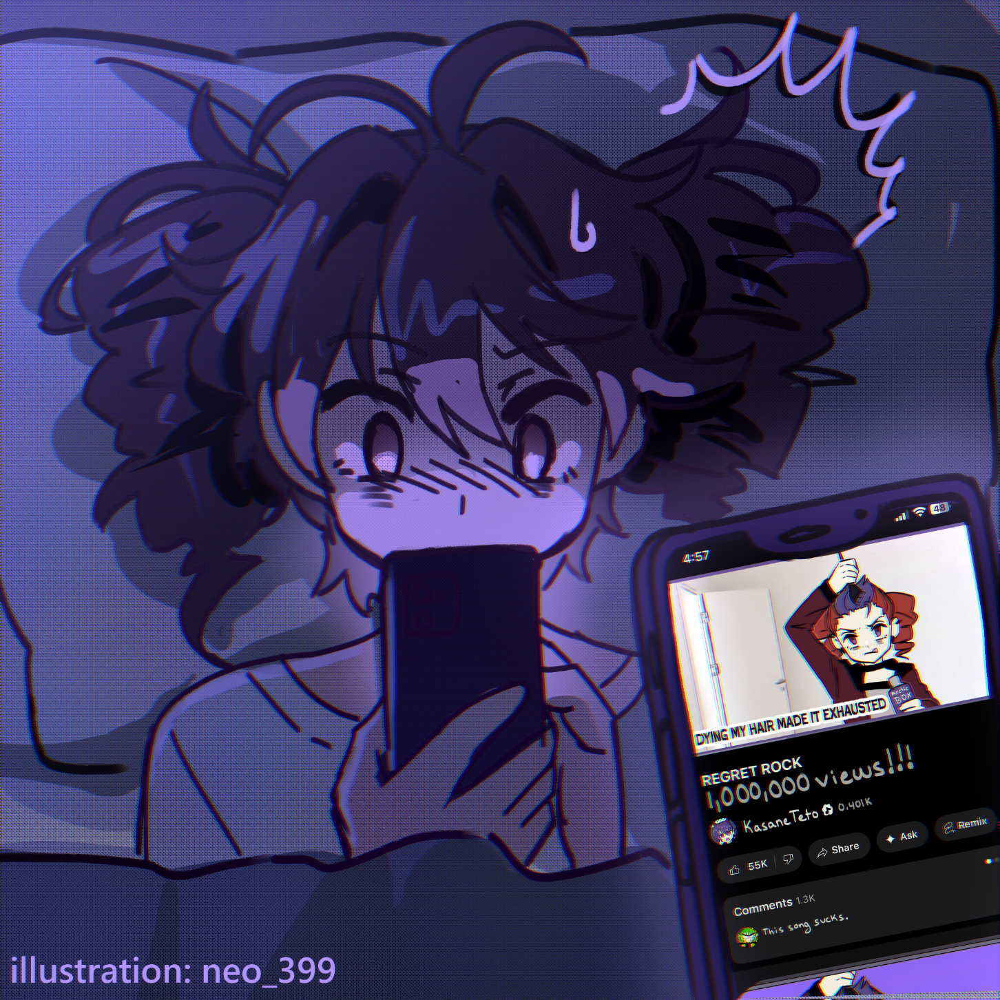 "REGRET ROCK" 1 Million Views Celebration Artwork
