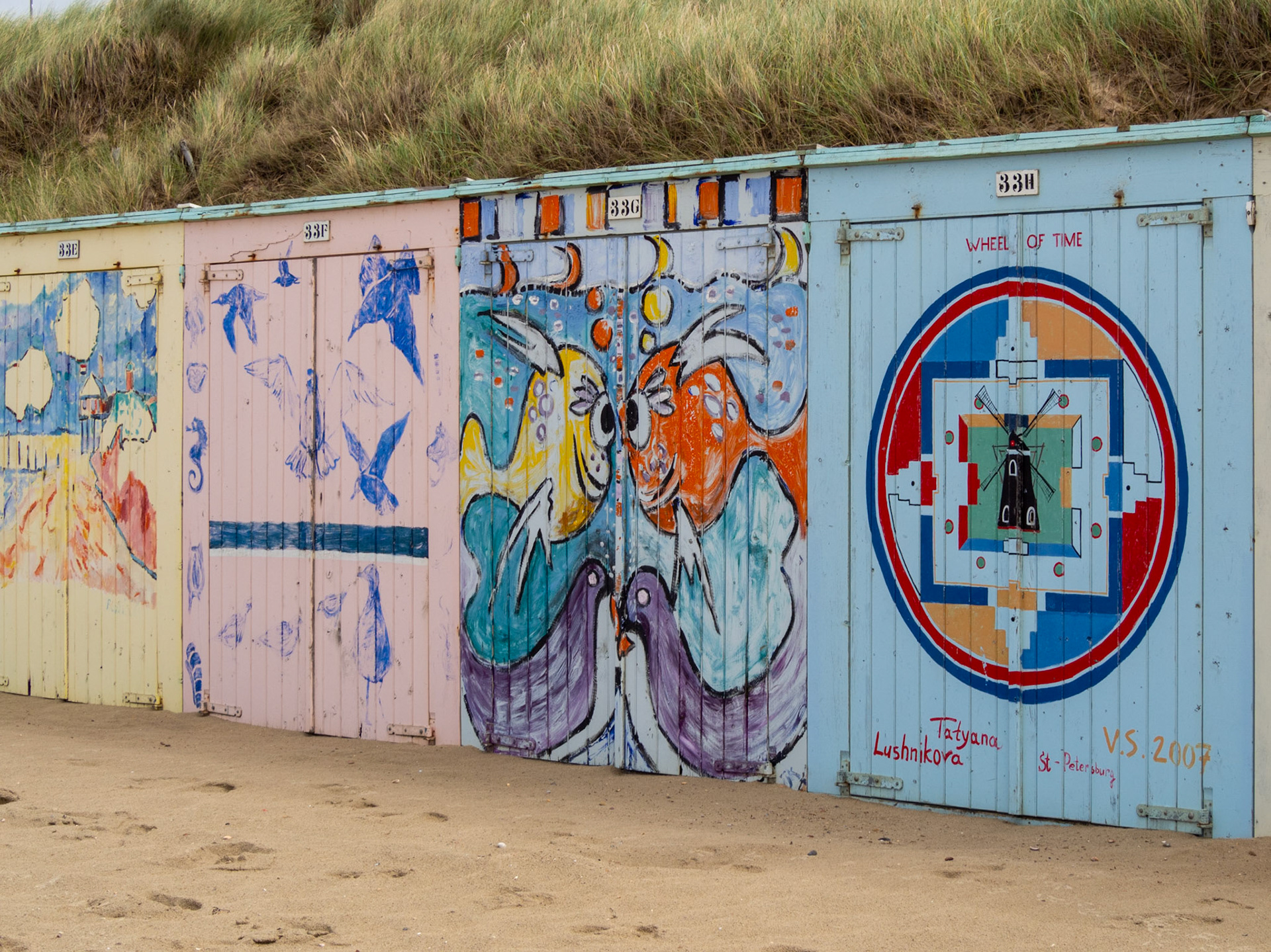 Bemalte Umkleidekabinen