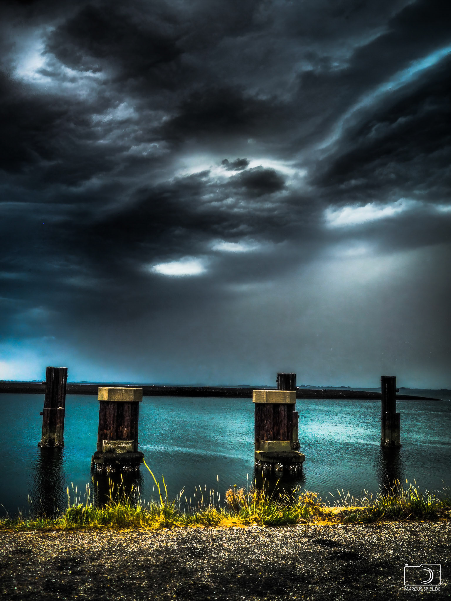 Unwetter an der Zeelandbruecke