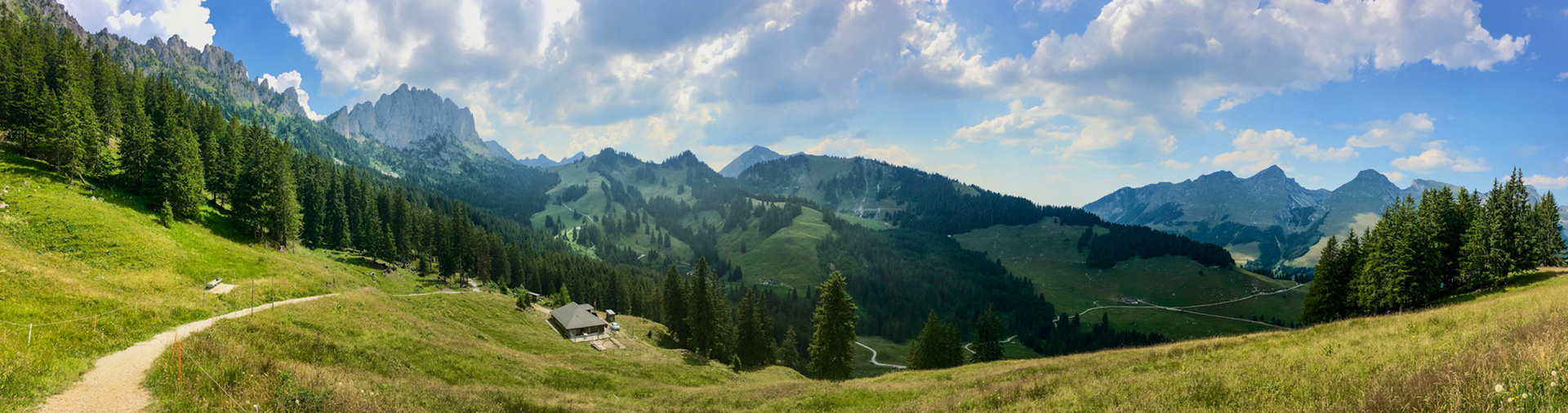 Blick vom Oberbergpass ins Greyerzerland, la Berra BE / FR /VD