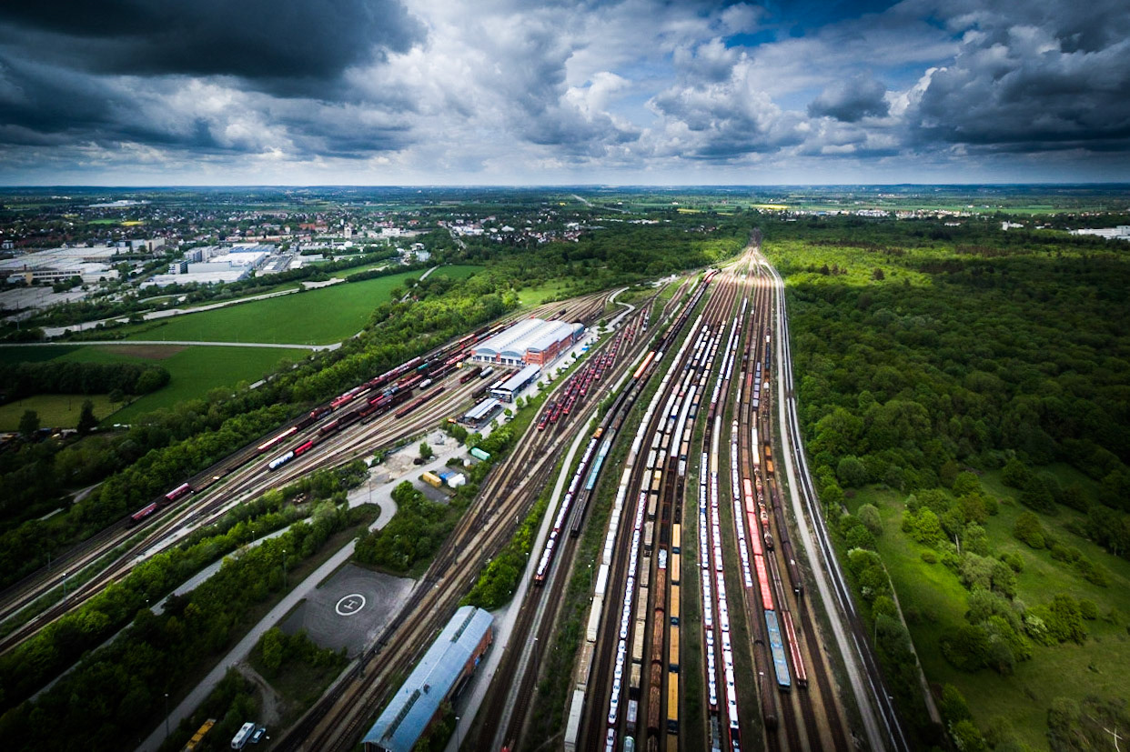 Trains parking at a Stabling Siding. Germany, Munich, 2015
