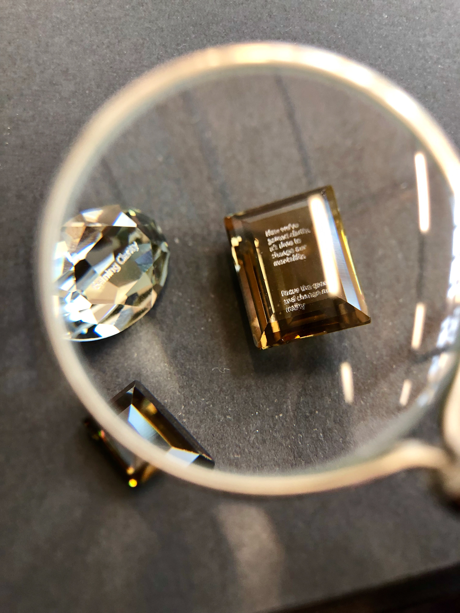 Engraved Swarovski crystals
