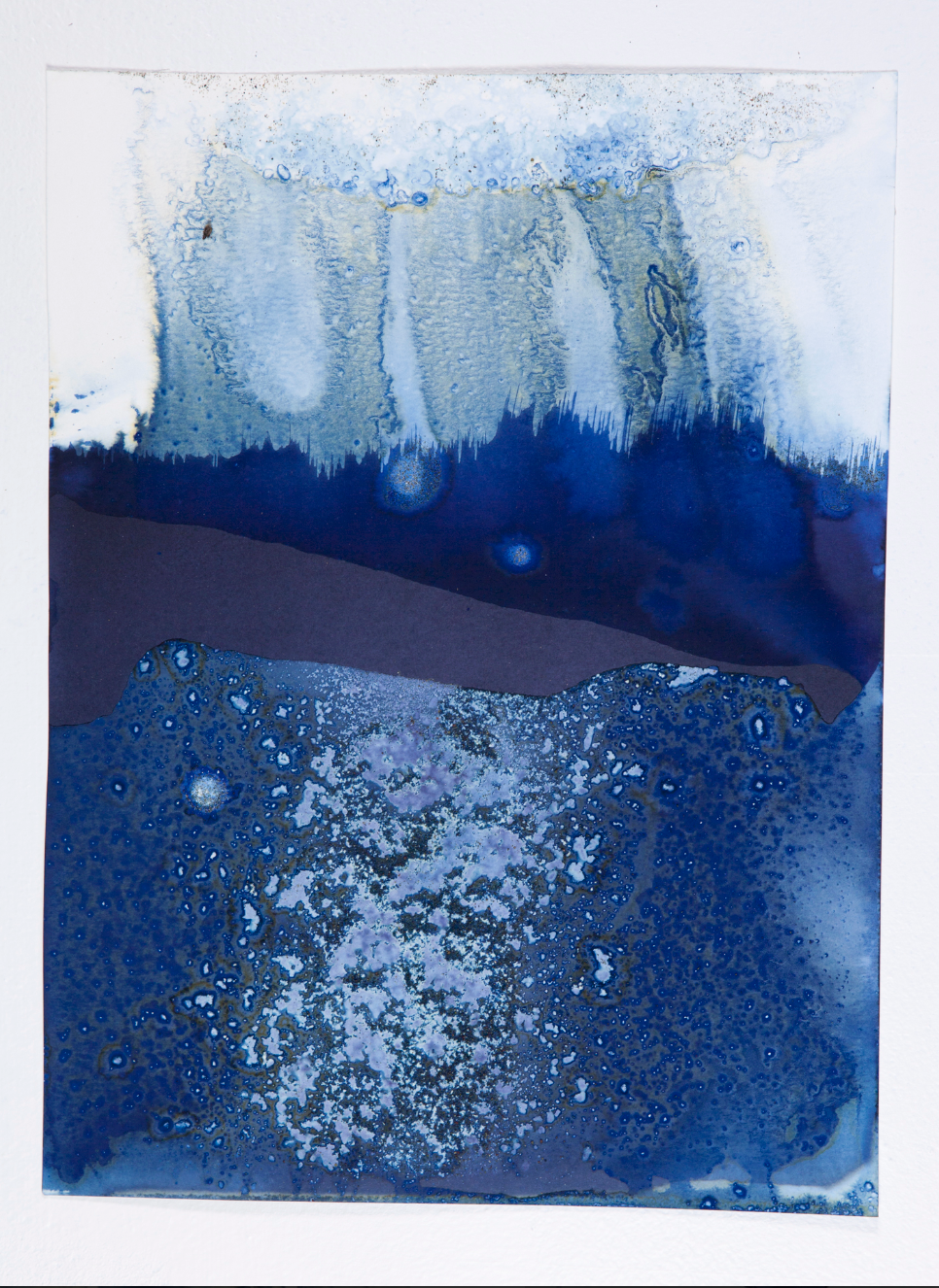 Littoral Drift #48 (Tower Beach, Hilton Head, SC 06.13.13, Three Waves, Dipped and Buried); 14"x11"