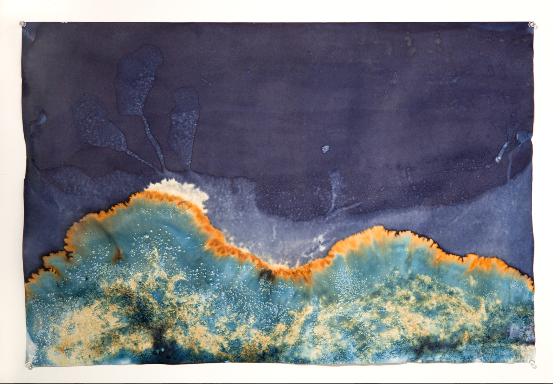 Littoral Drift #09 (Rodeo Beach, CA 11.07.13, Three Waves, Buried and Flooded); 24” x 30”