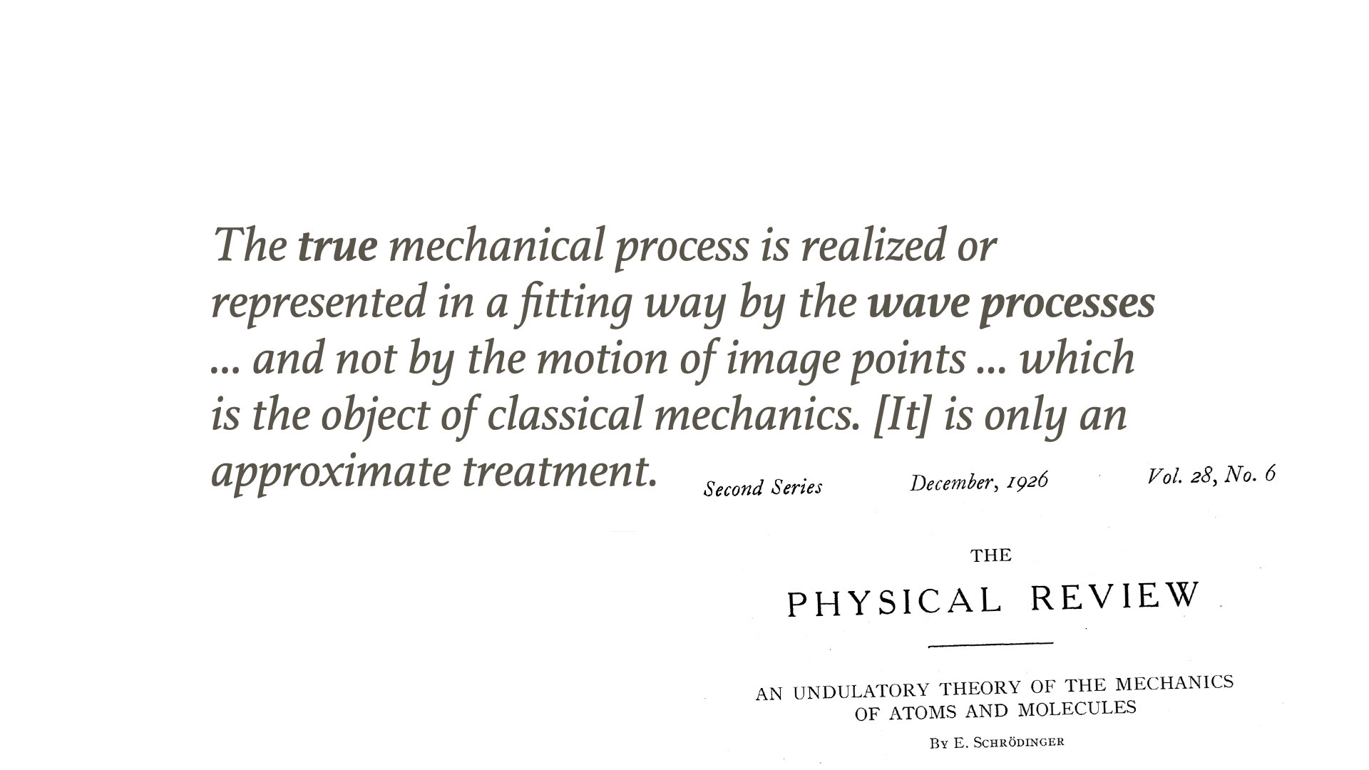 the essence of quantum, or wave, mechanics in Schrödinger's own words