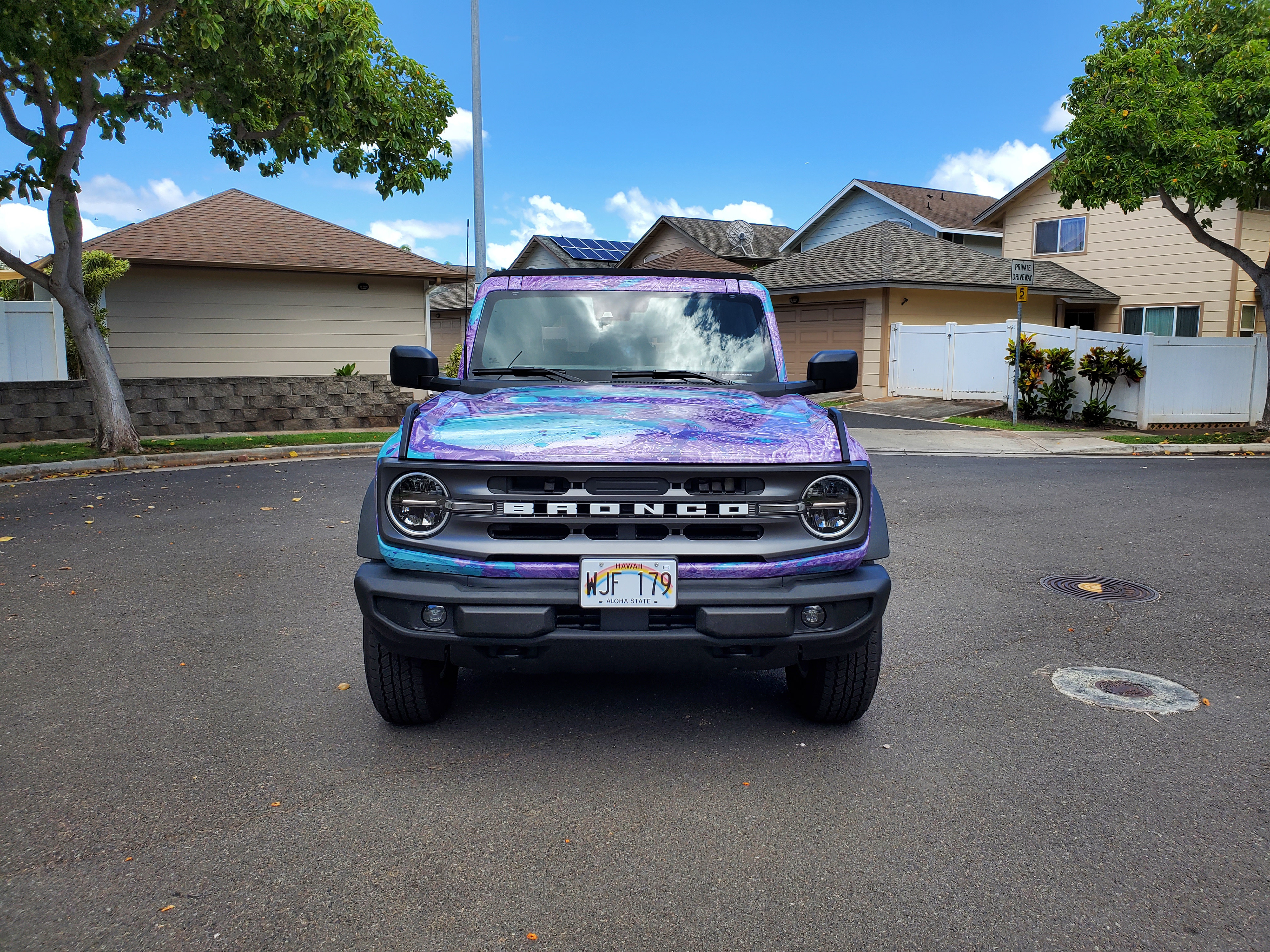 Design on hood and sides all line up across body lines.