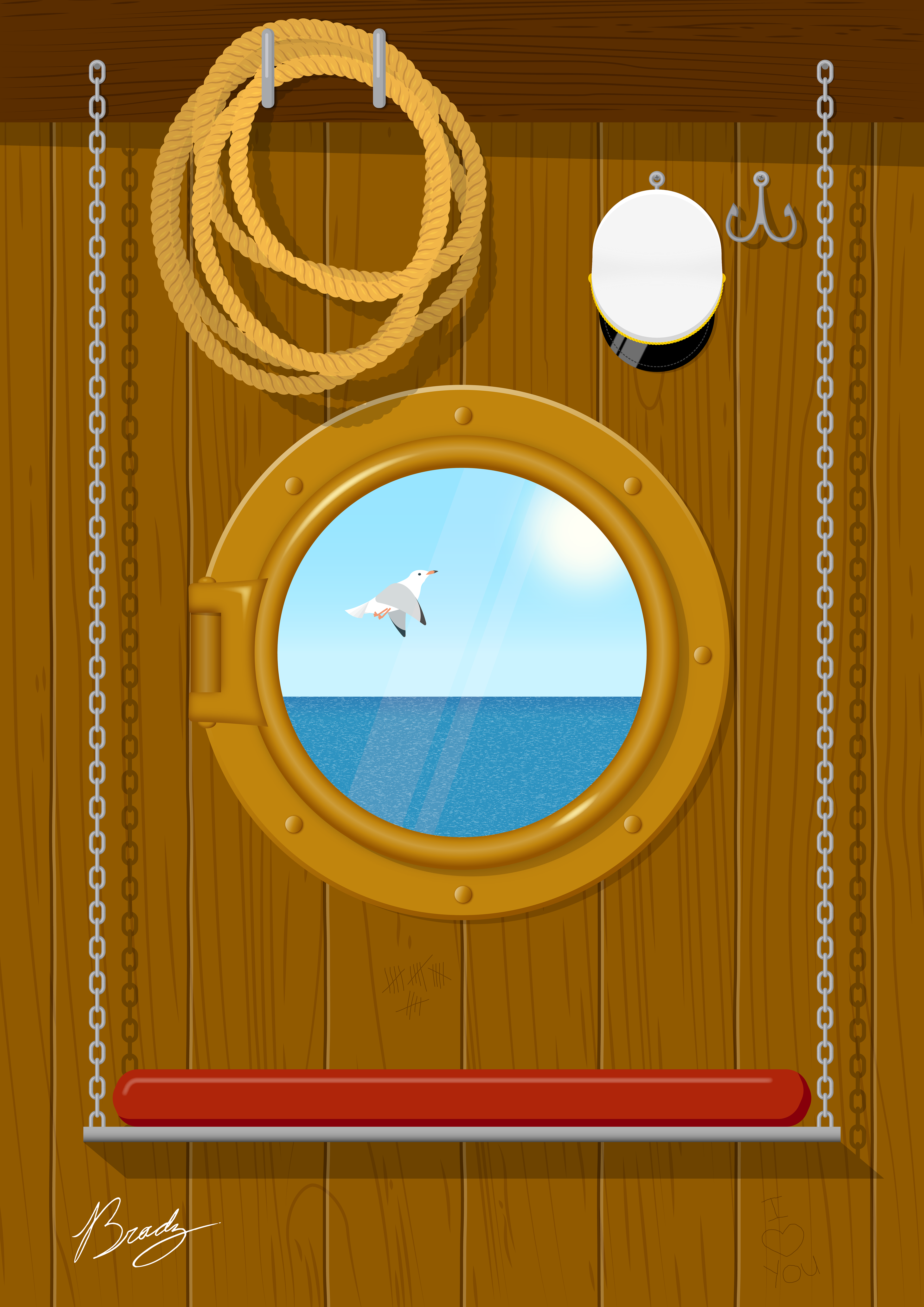 Through the window (porthole)