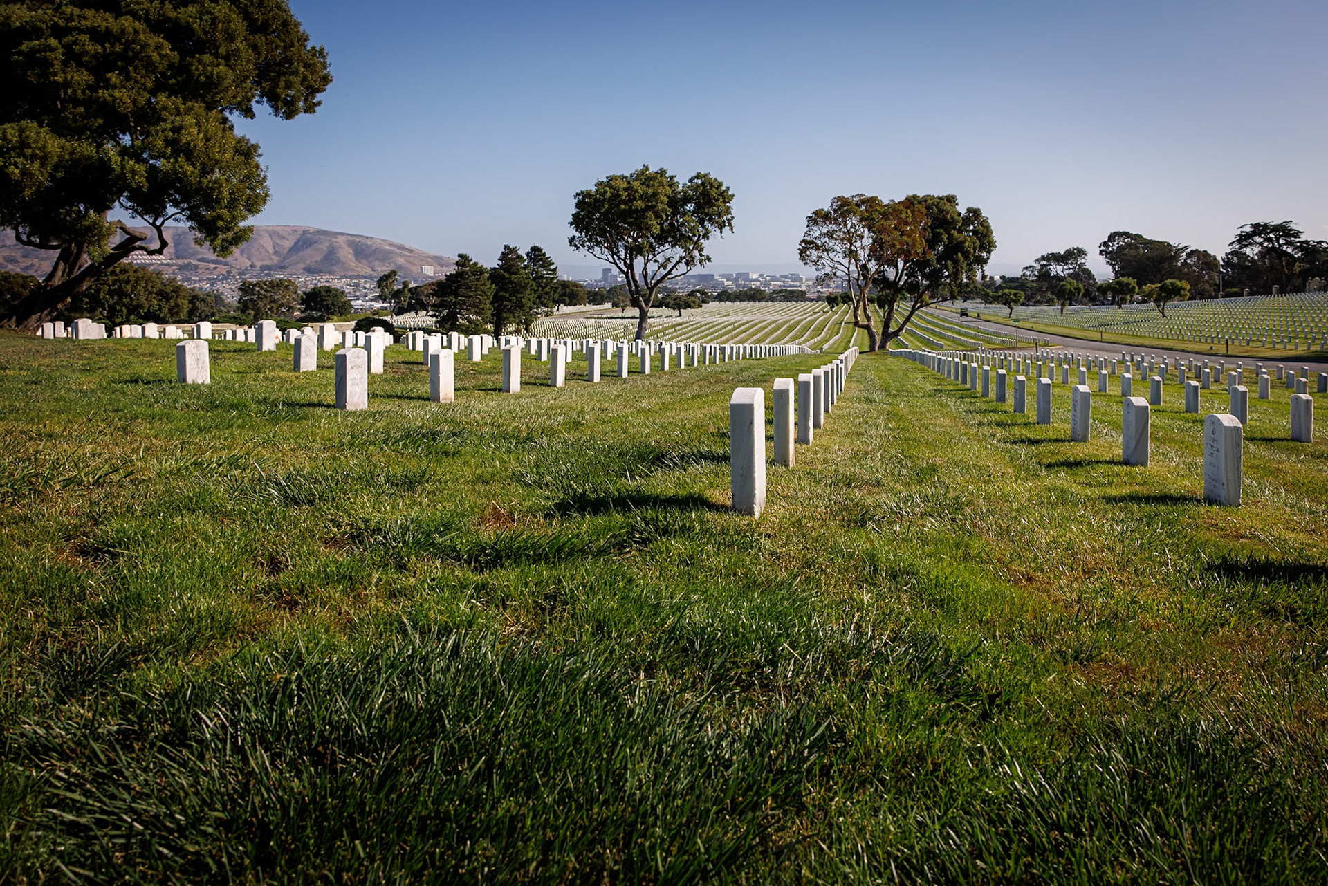 Golden Gate National Cemetery is a United States national cemetery in California, located in the city of San Bruno, 12 miles south of San Francisco. Because of the name and location, it is frequently confused with San Francisco National Cemetery, which dates to the 19th century and is in the Presidio of San Francisco, in view of the Golden Gate.