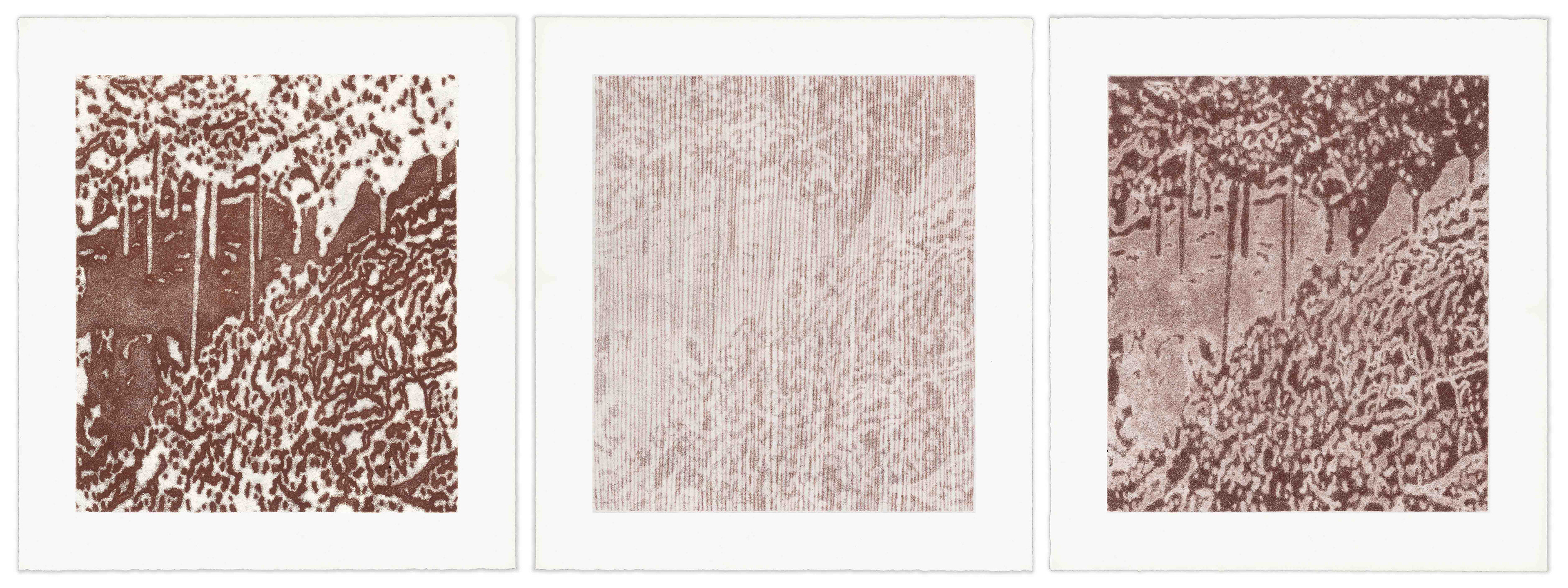 Cave,  2025,  Trace monotype on masa paper,  8 x 10" (EACH)