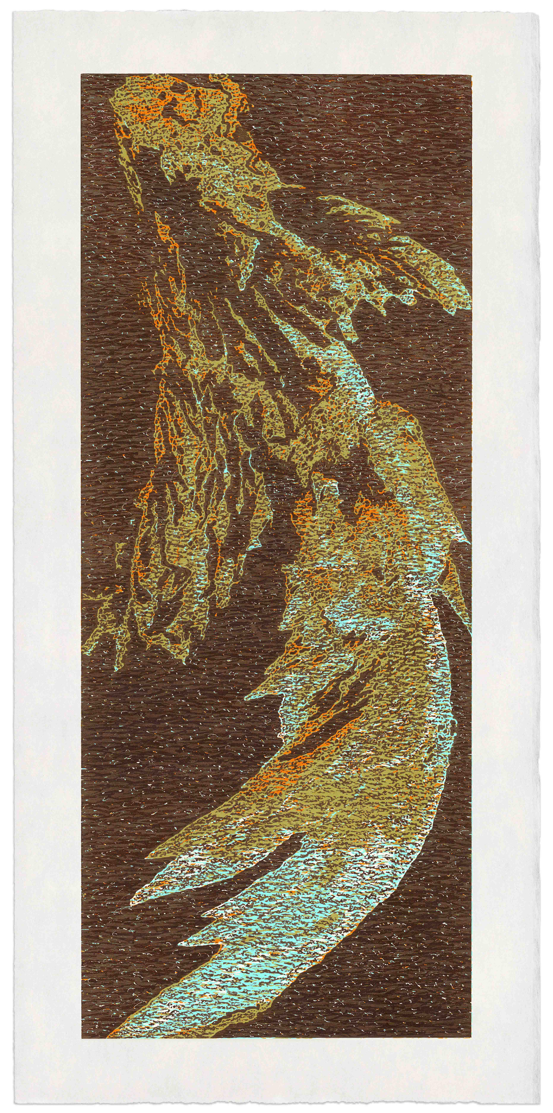 Particula,  2025,  Woodblock print on Okawara paper,  19.5 x 38"