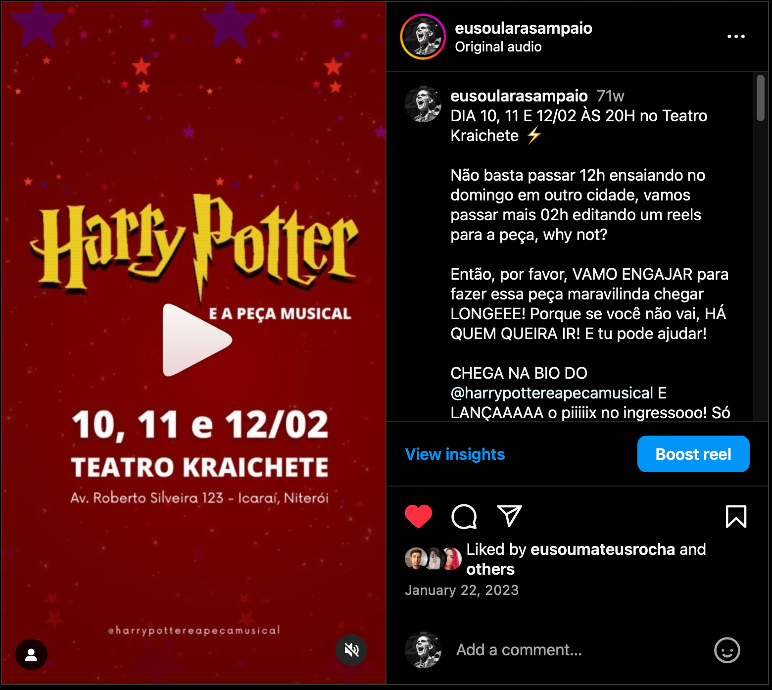 LINK: https://www.instagram.com/reel/CnvXHF-BztX/