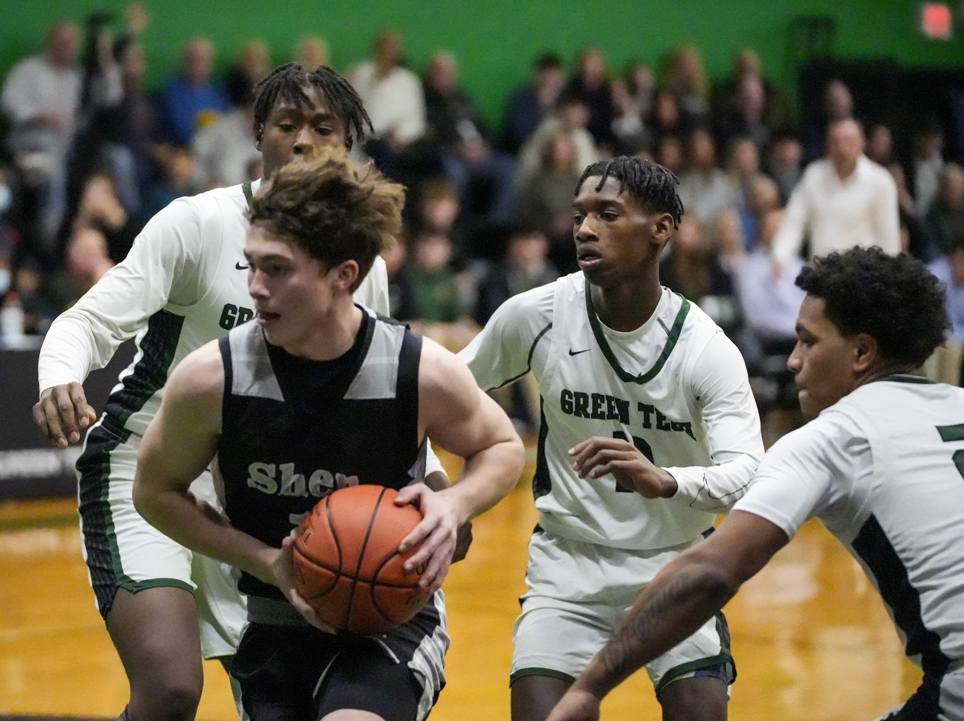 Grady Ceccucci driving the lane.