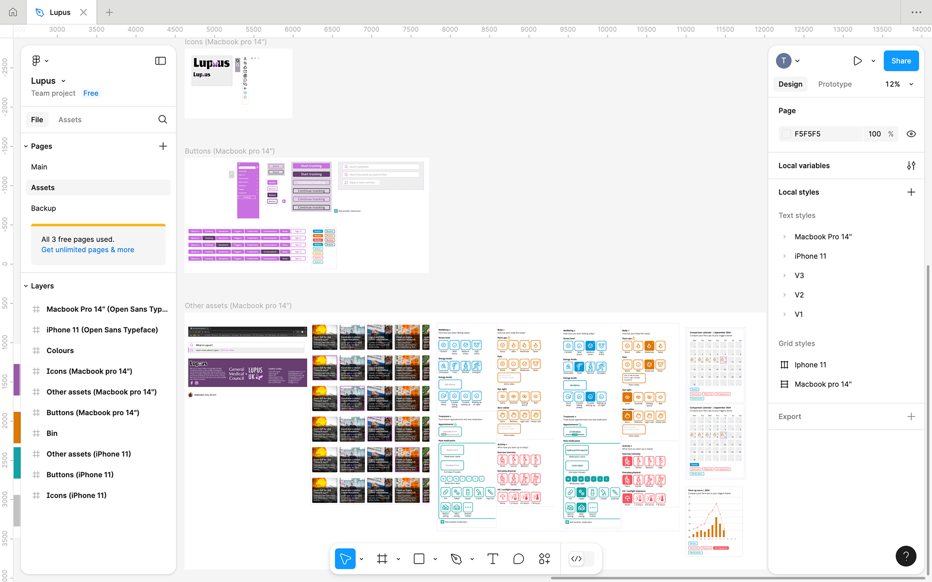 Laptop Figma prototype design systems