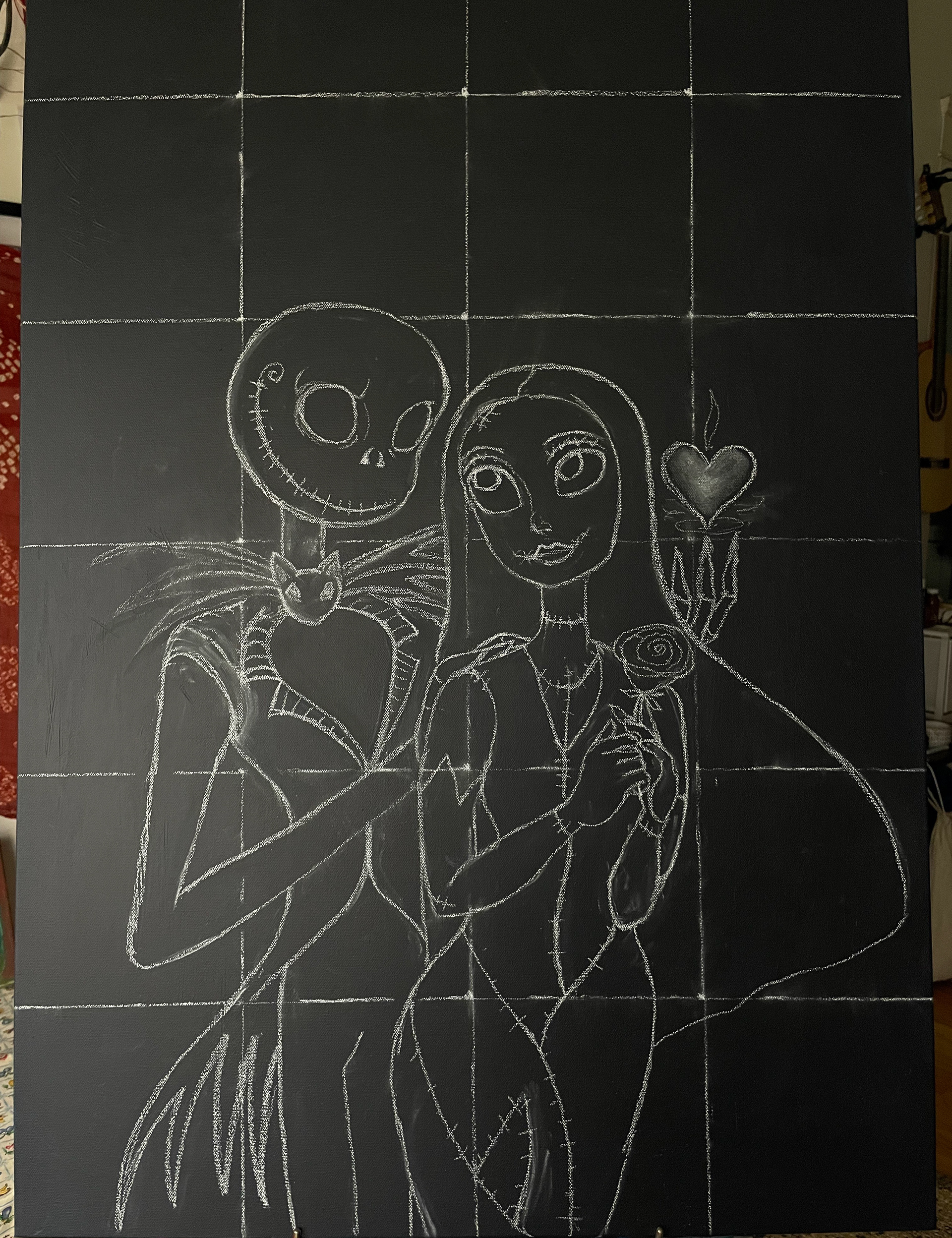 sketch with chalk