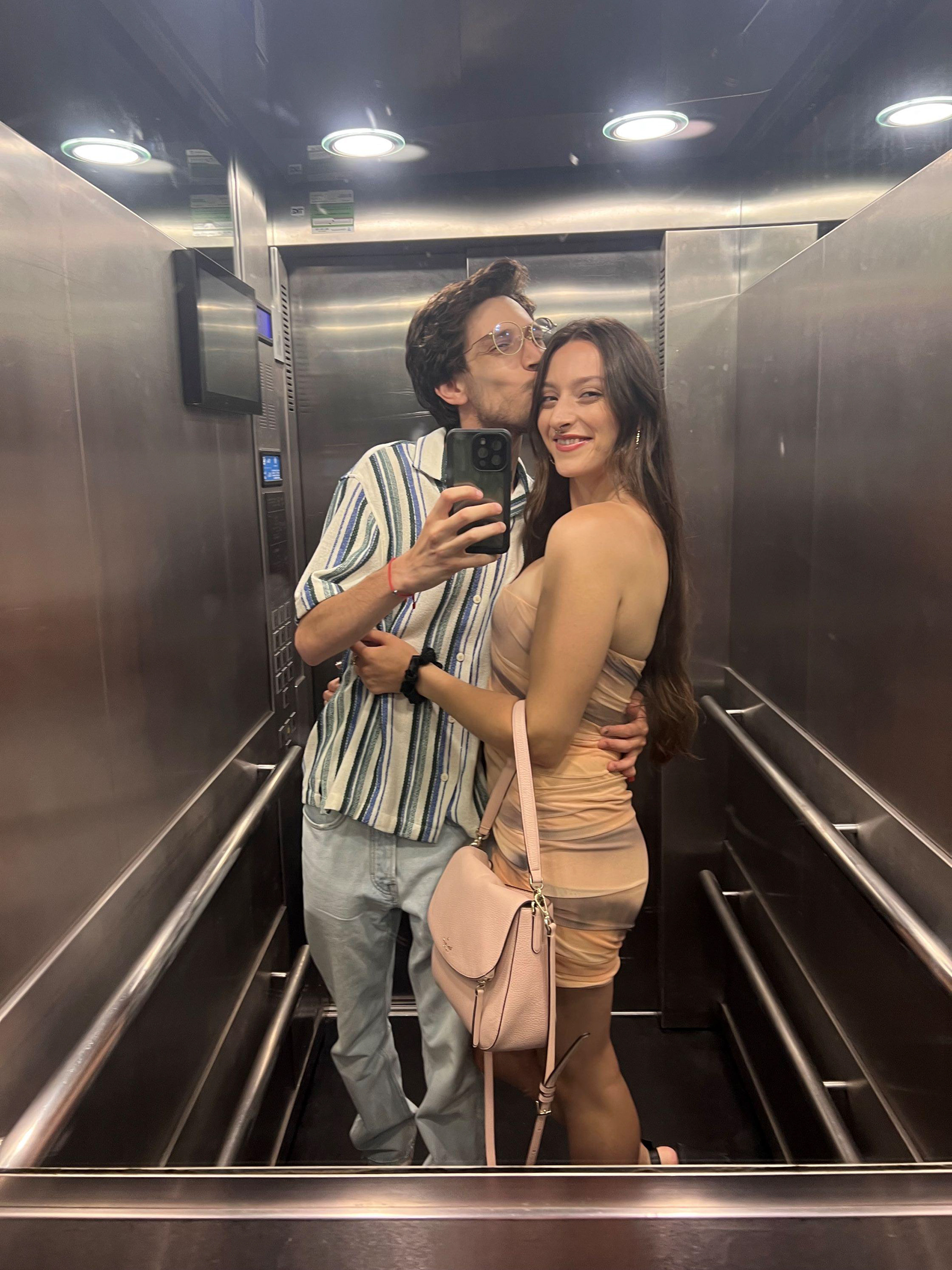Me and my fiance on our way to dinner in Barcelone