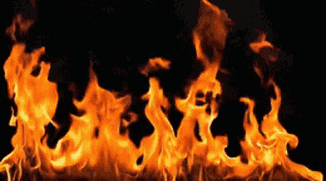 A line of flames dancing