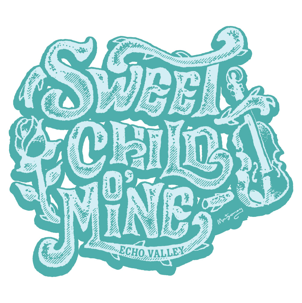 Hand-lettered T-shirt graphic for Echo Valley