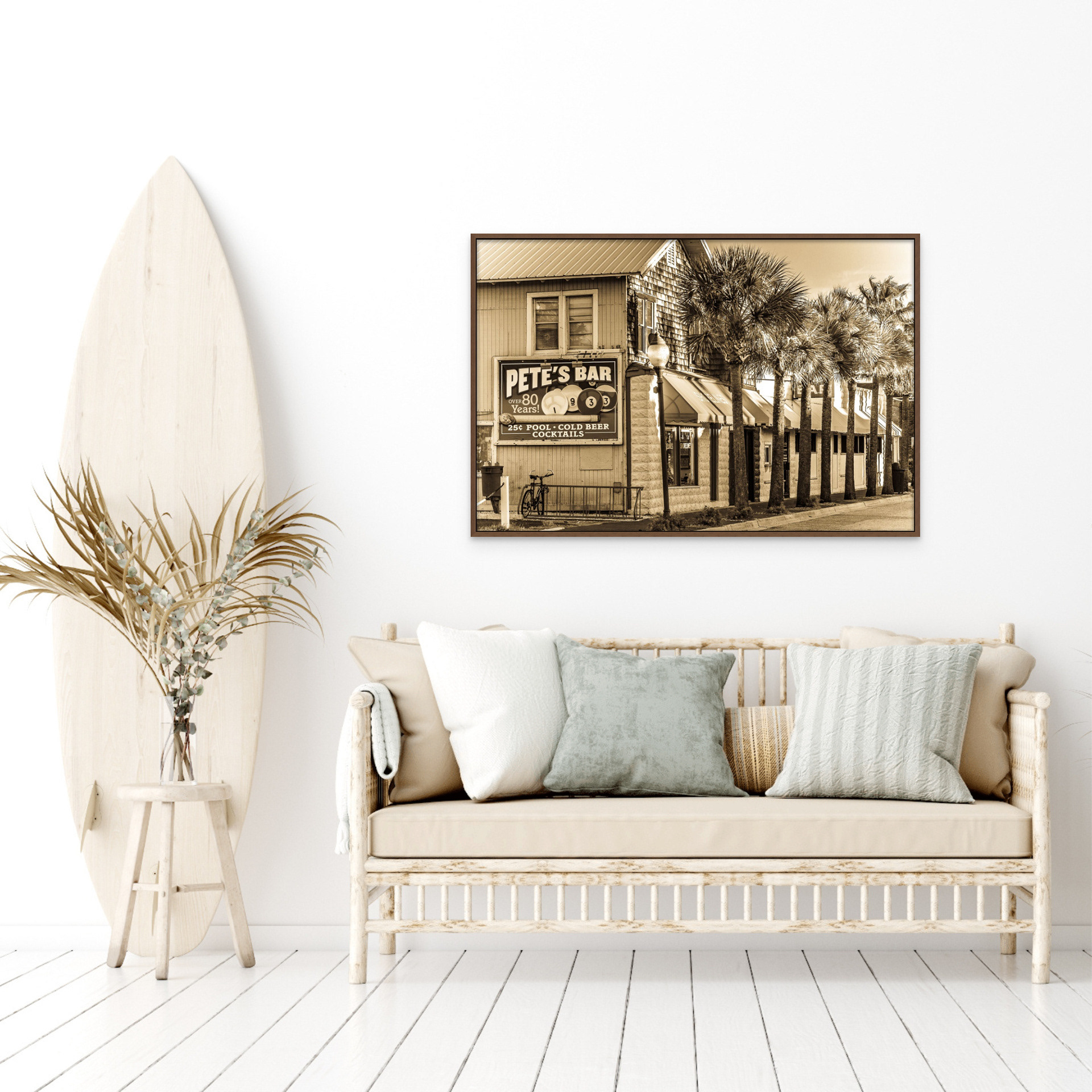 Go big in style with these framed canvases. We match to your furniture colors and they look great!