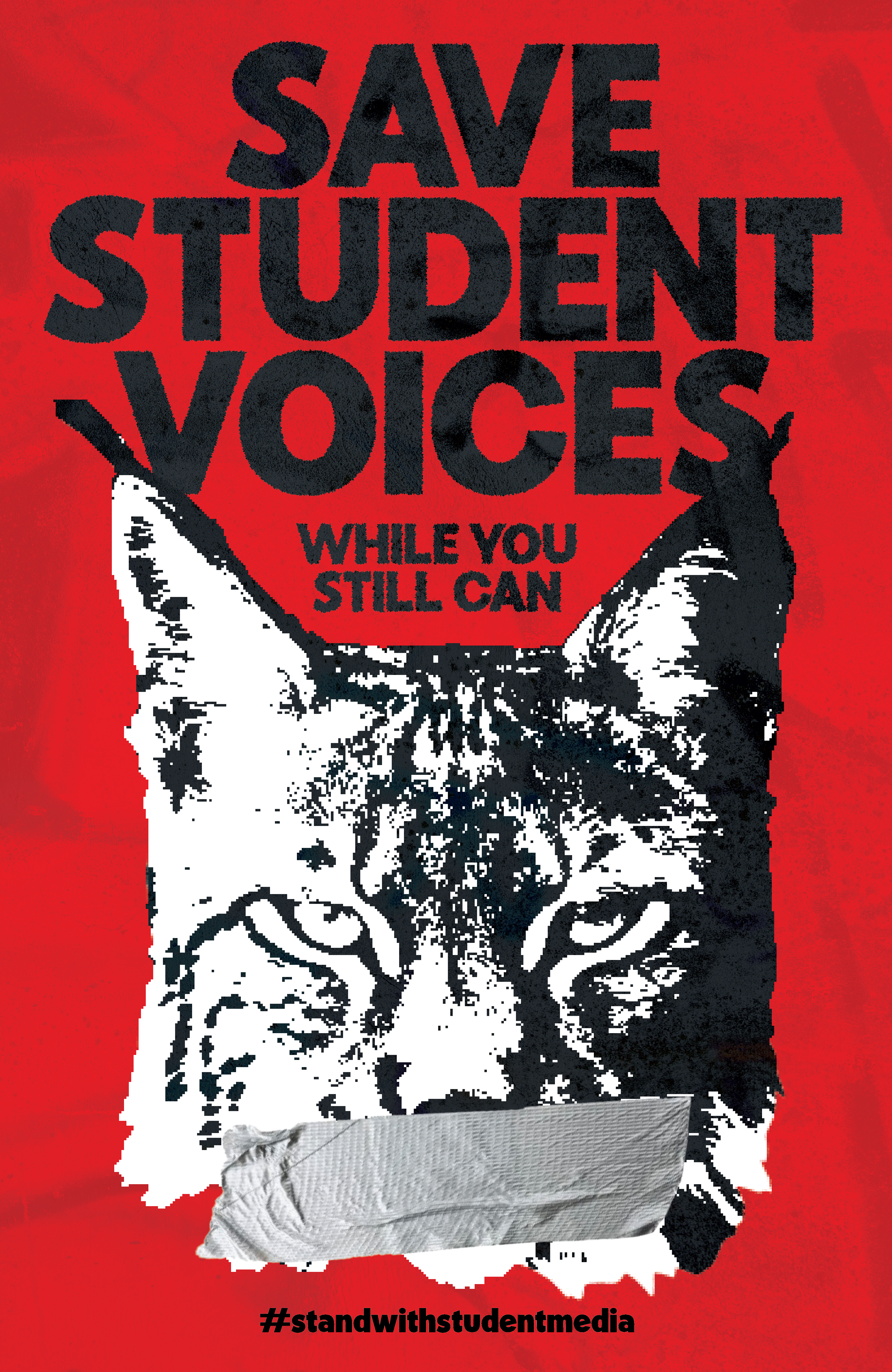 Save Student Voices protest poster