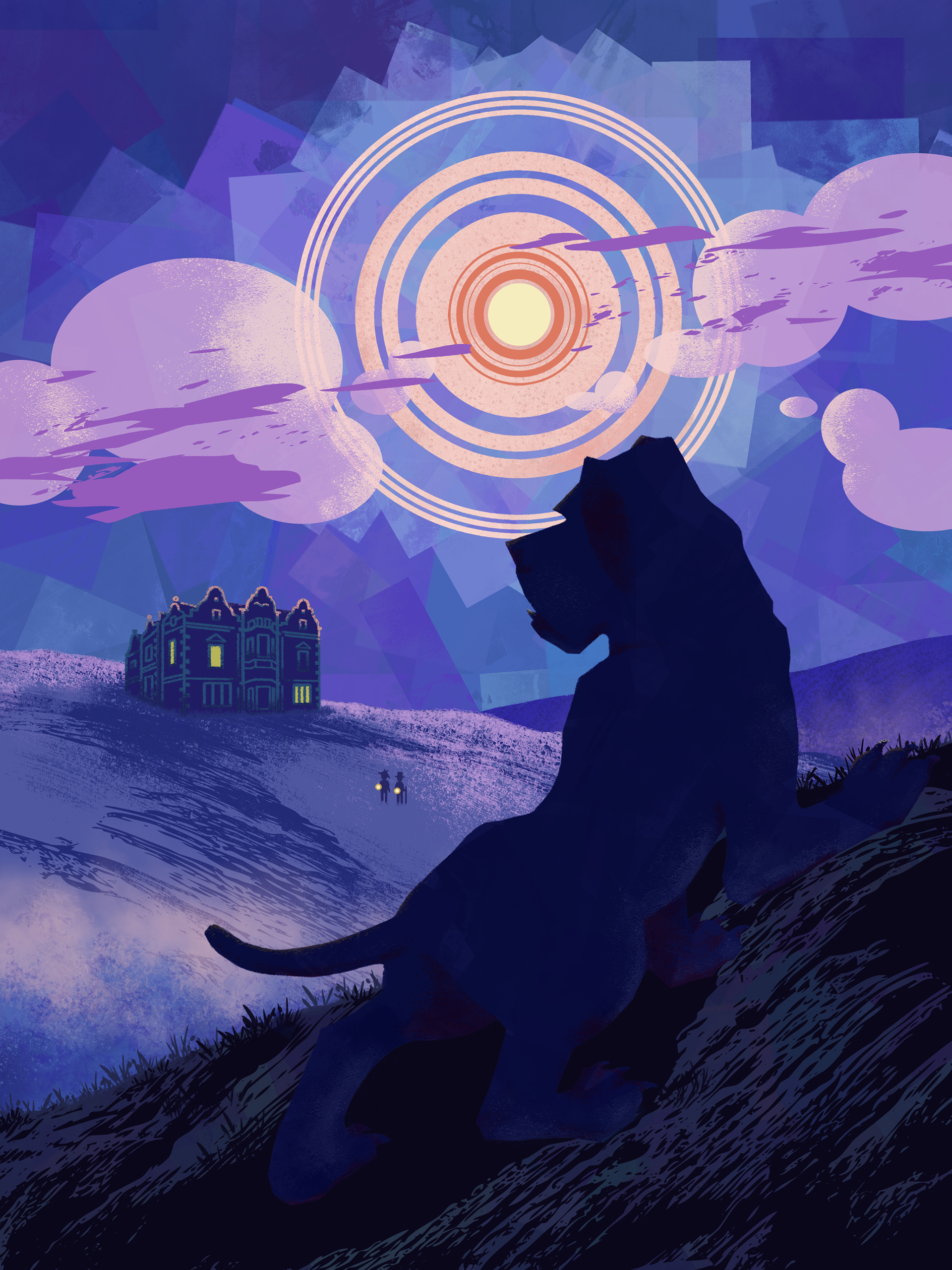 Book cover design for "Hound of the Baskervilles" by Sir Arthur Conan Doyle. I do not own this intellectual property.
