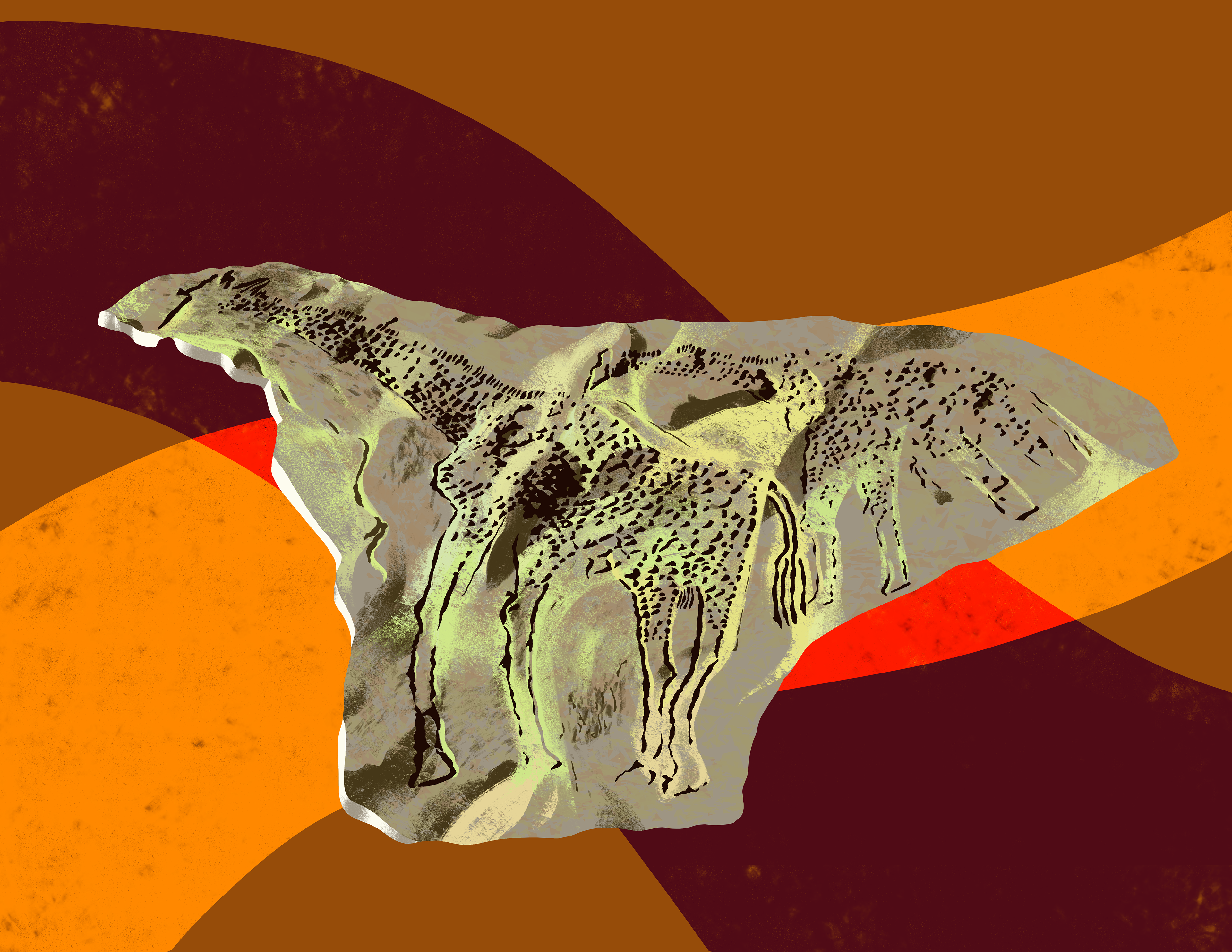 Dabous Giraffes asset with background.