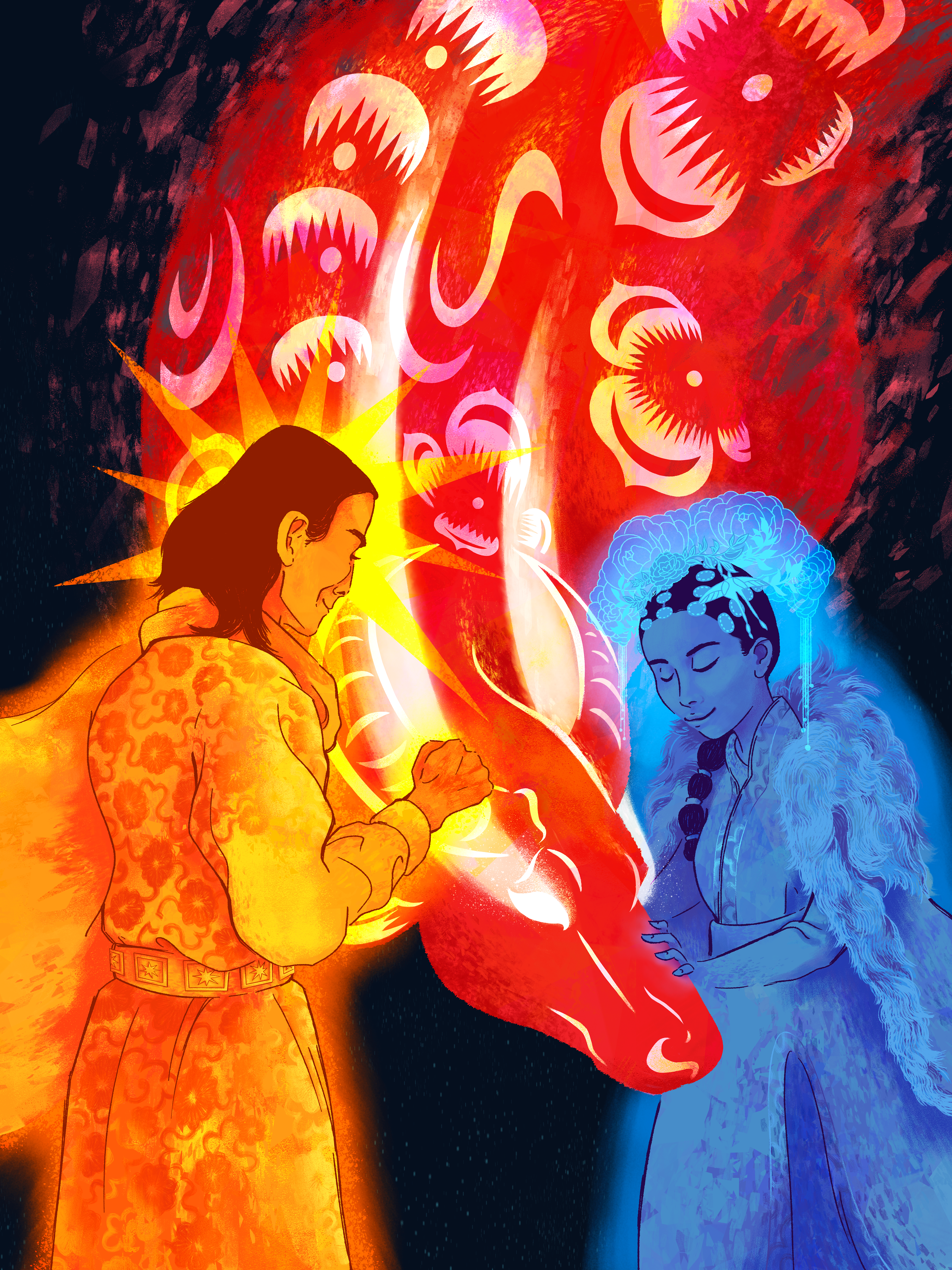 Illustration celebrating the Year of the Ox.