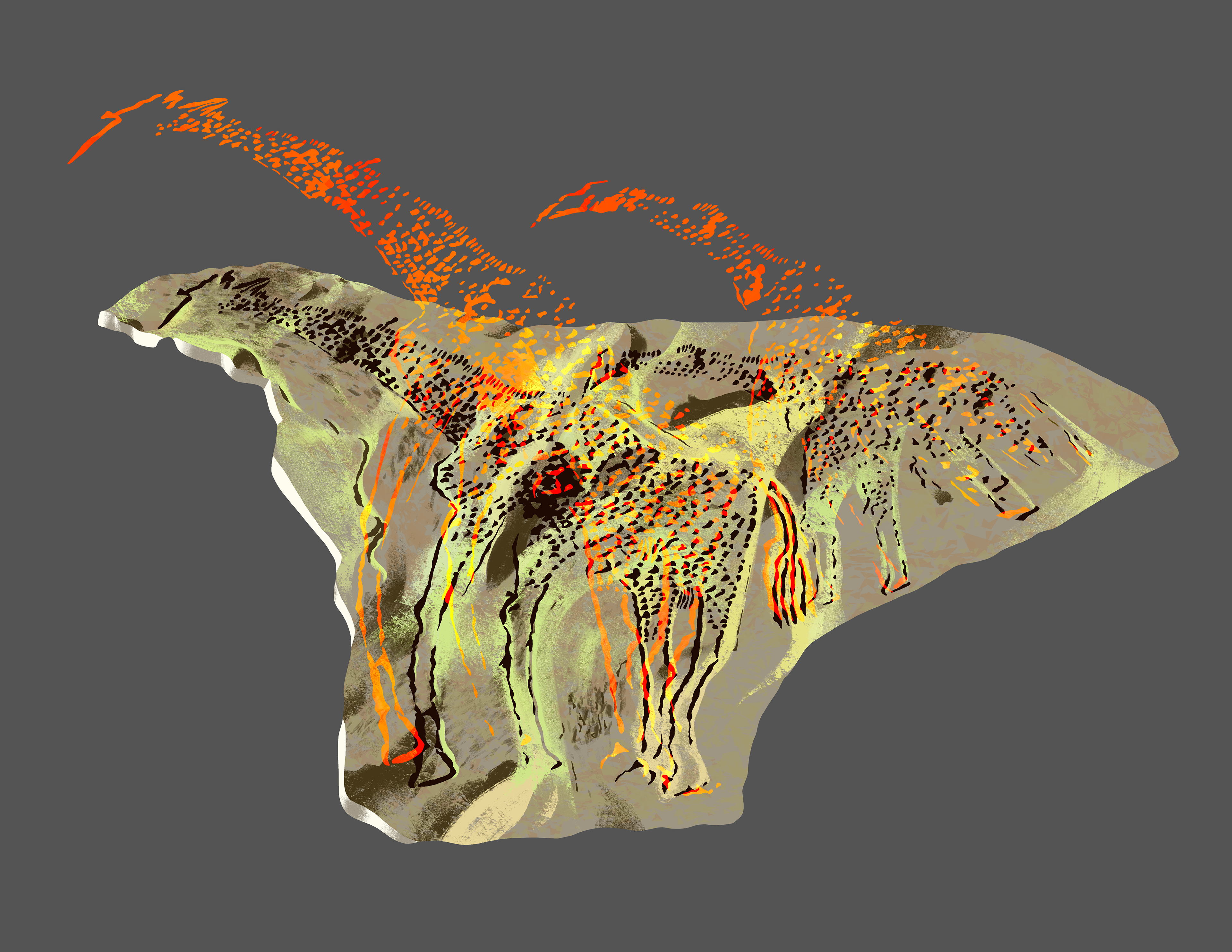 Dabous Giraffes asset with glow effect.